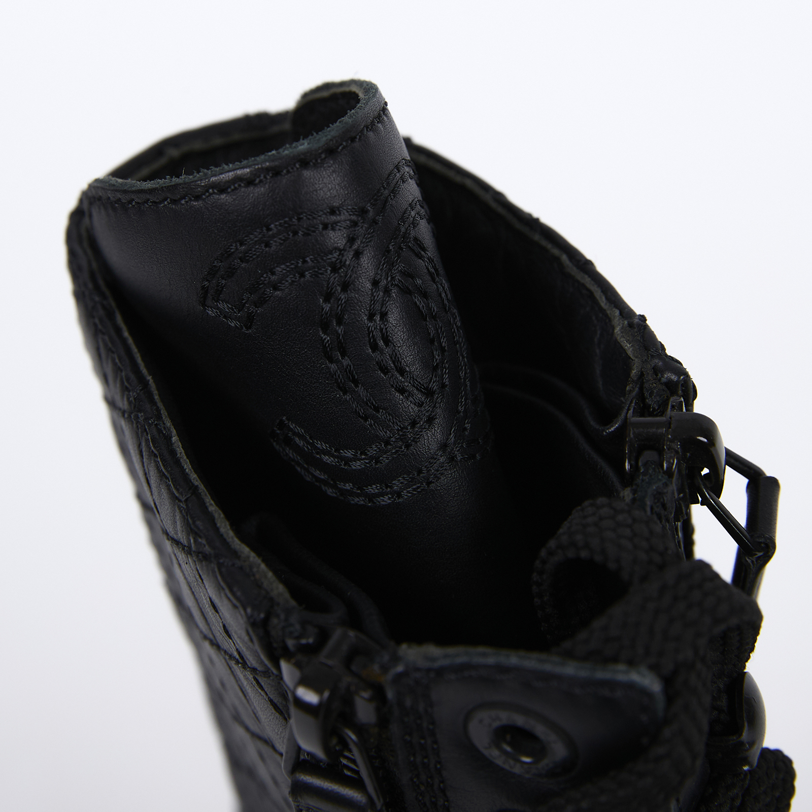 香奈兒 CHANEL CC LOGO 長靴 靴子 鞋子 G28636_365 黑菱格短靴#36.5 原廠盒子/防塵袋