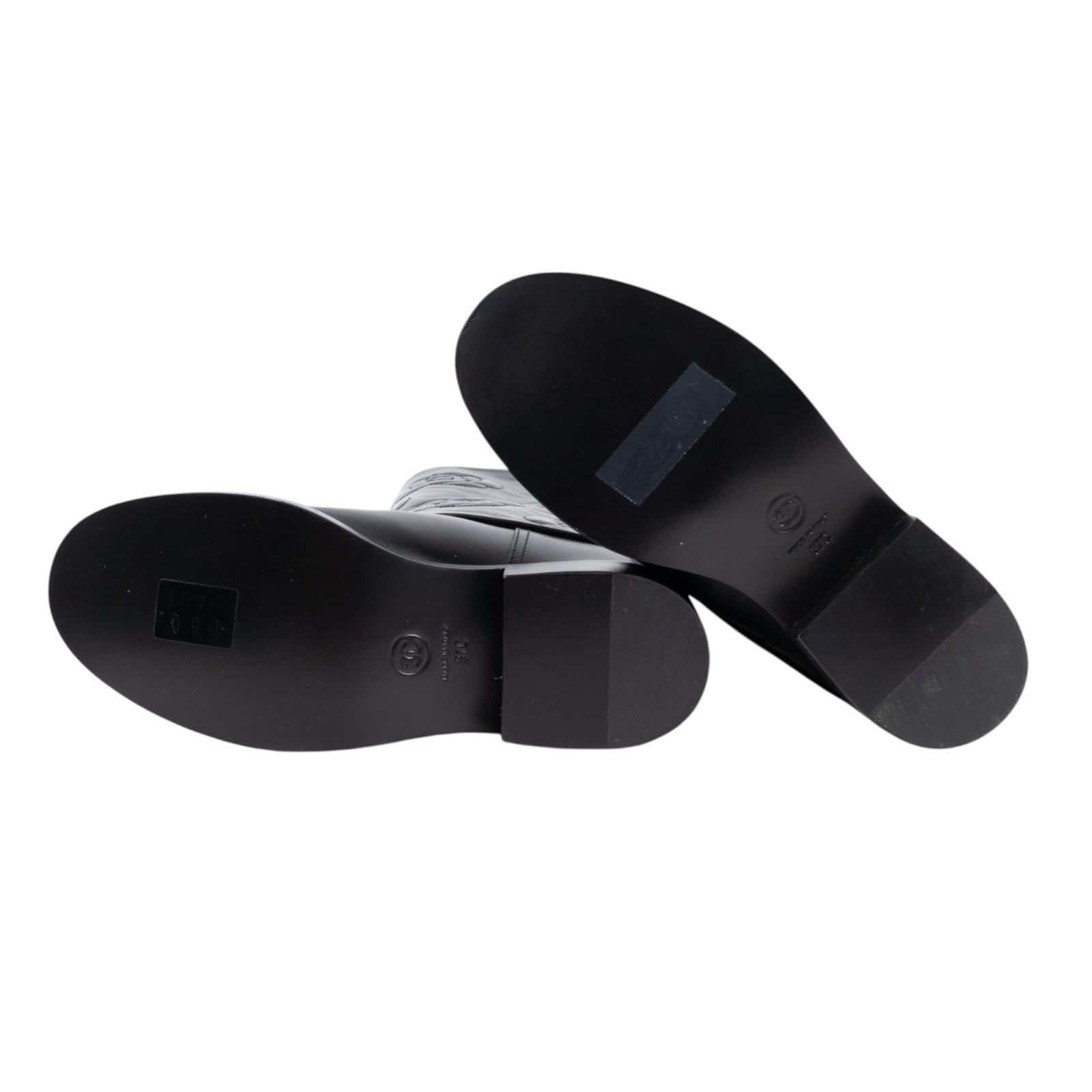 香奈兒 CHANEL 長靴 靴子 鞋子 G32098_37 黑山茶花壓紋長靴#37 原廠盒子/防塵袋