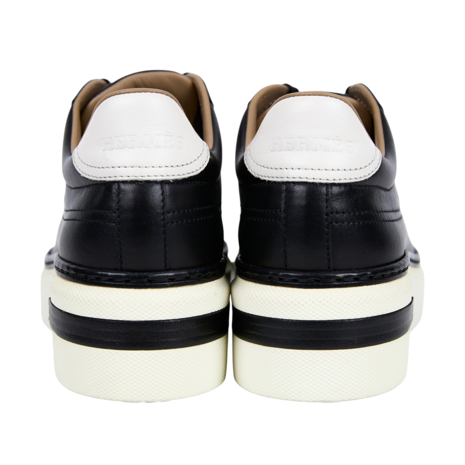 愛馬仕 Hermes Polo 皮革運動鞋 H172144Z_365 172144Z 黑皮革板鞋#36.5 原廠盒子/防塵袋