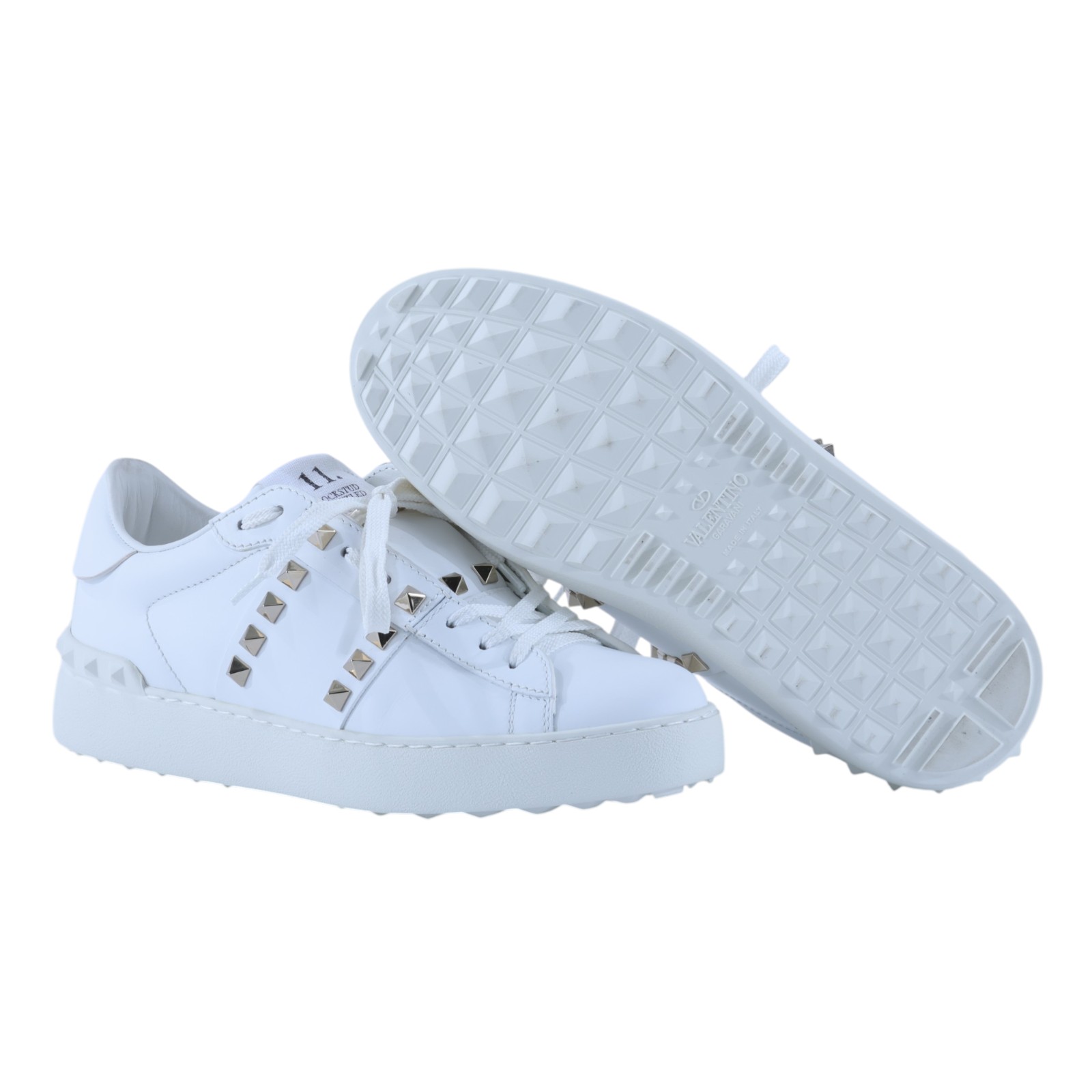 范倫鐵諾 VALENTINO Garavani Studs 低筒運動鞋 TZA01W2_365 白鉚釘運動鞋#36.5 原廠盒子/防塵袋