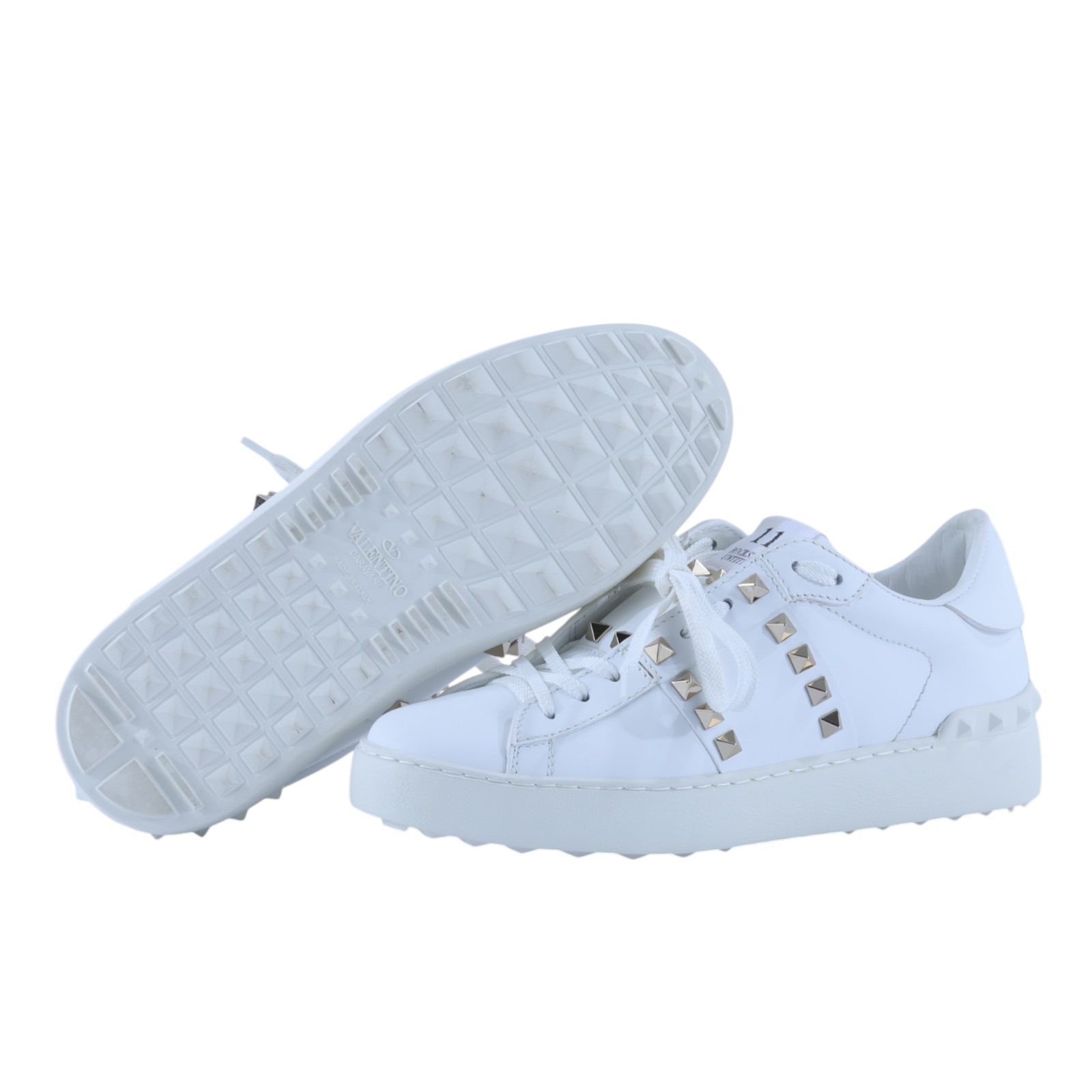 范倫鐵諾 VALENTINO Garavani Studs 低筒運動鞋 TZA01W2_365 白鉚釘運動鞋#36.5 原廠盒子/防塵袋