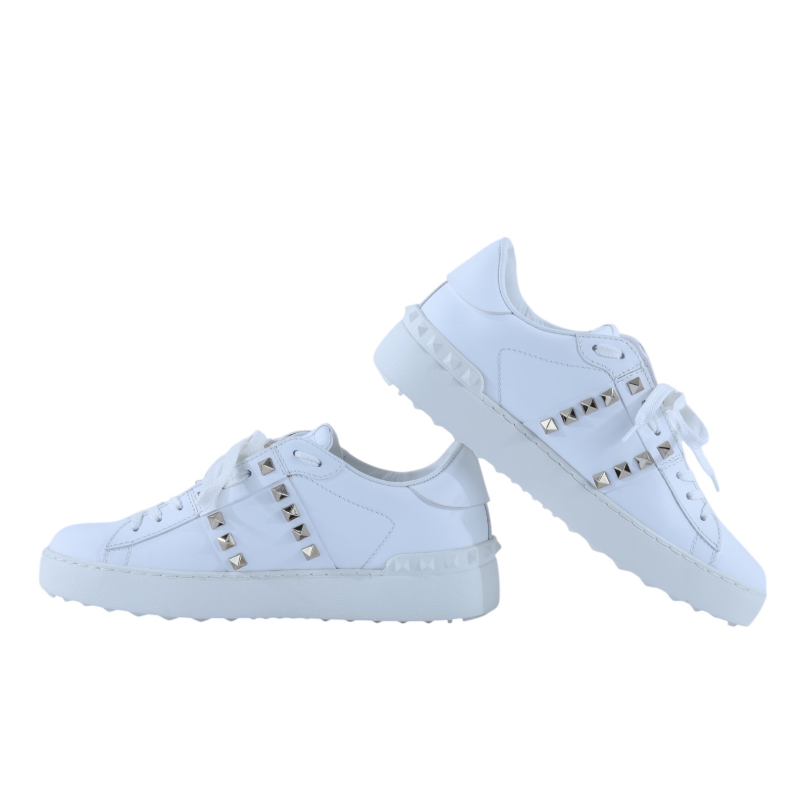 范倫鐵諾 VALENTINO Garavani Studs 低筒運動鞋 TZA01W2_365 白鉚釘運動鞋#36.5 原廠盒子/防塵袋