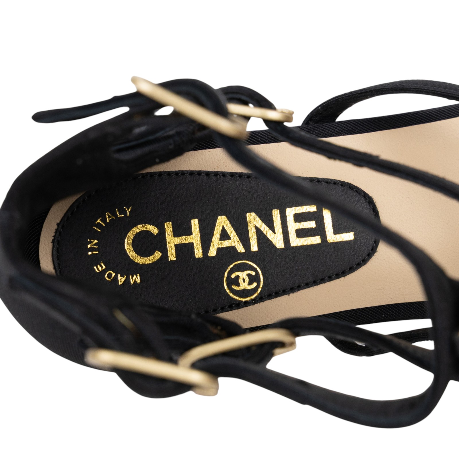 香奈兒 CHANEL 坡跟 涼鞋 鞋子  水鑽雕花木跟涼鞋#37 原廠盒子/防塵袋