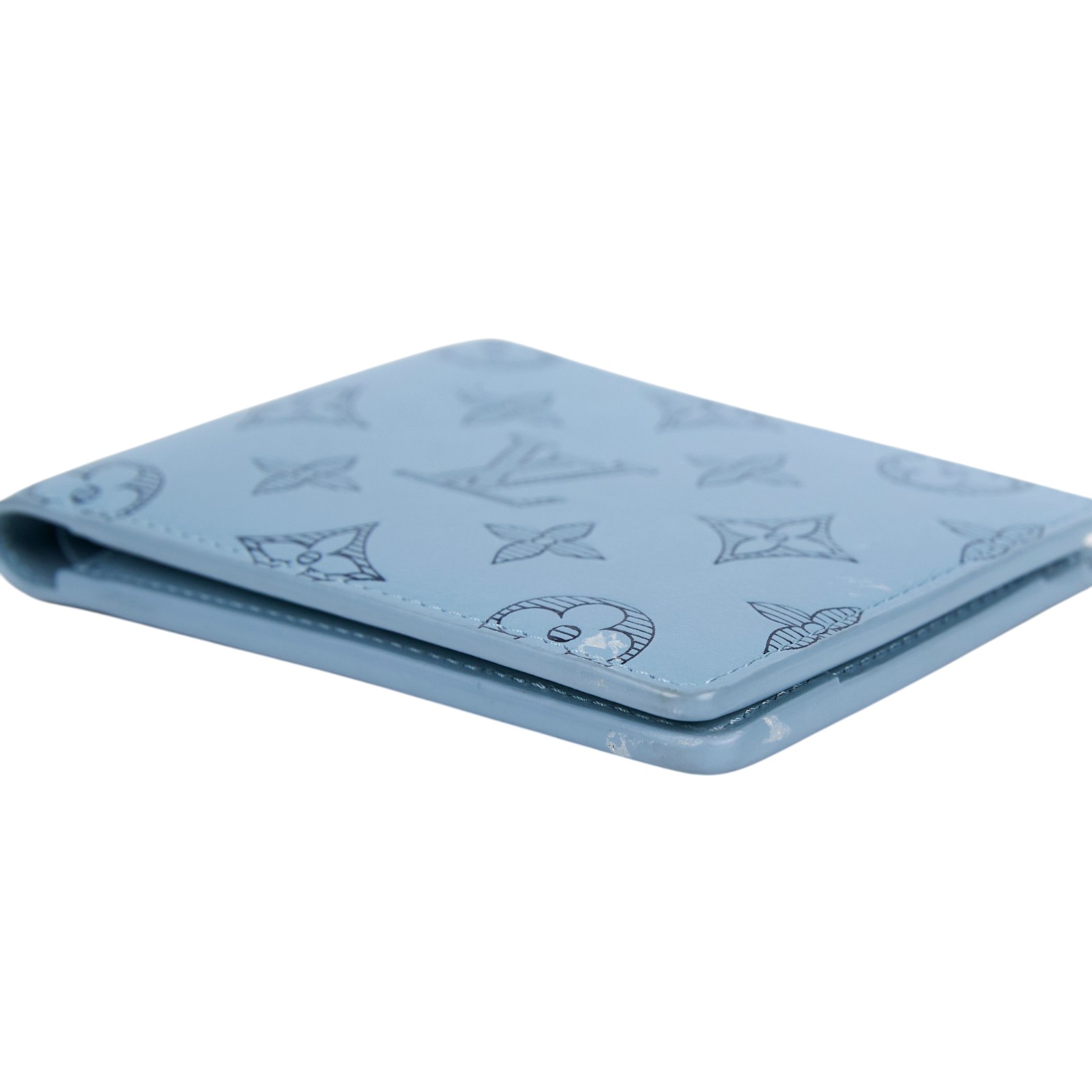 路易威登 LOUIS VUITTON Multiple 短夾 錢包 M14802 晶片款 天空藍Multiple 短夾 無附屬品