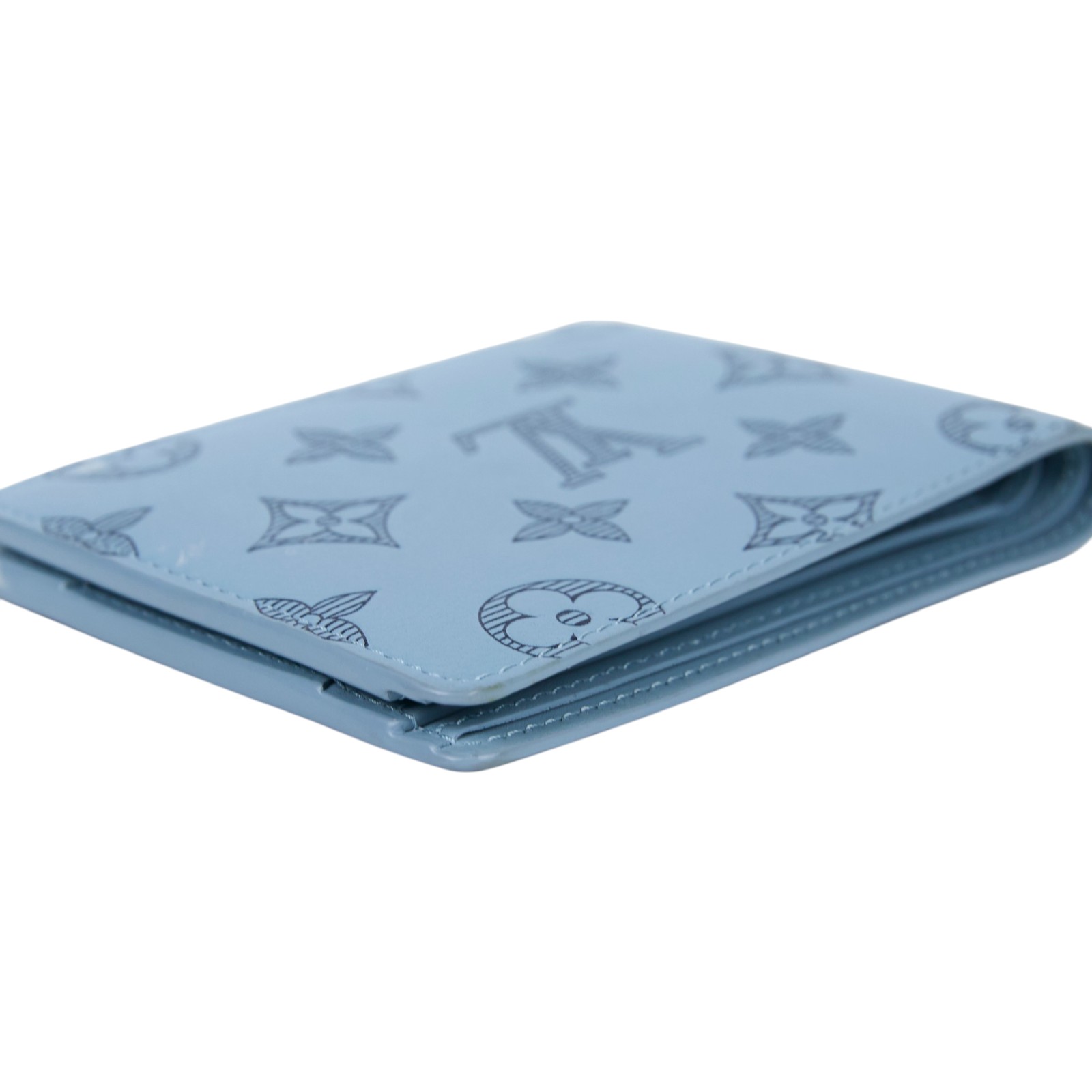 路易威登 LOUIS VUITTON Multiple 短夾 錢包 M14802 晶片款 天空藍Multiple 短夾 無附屬品