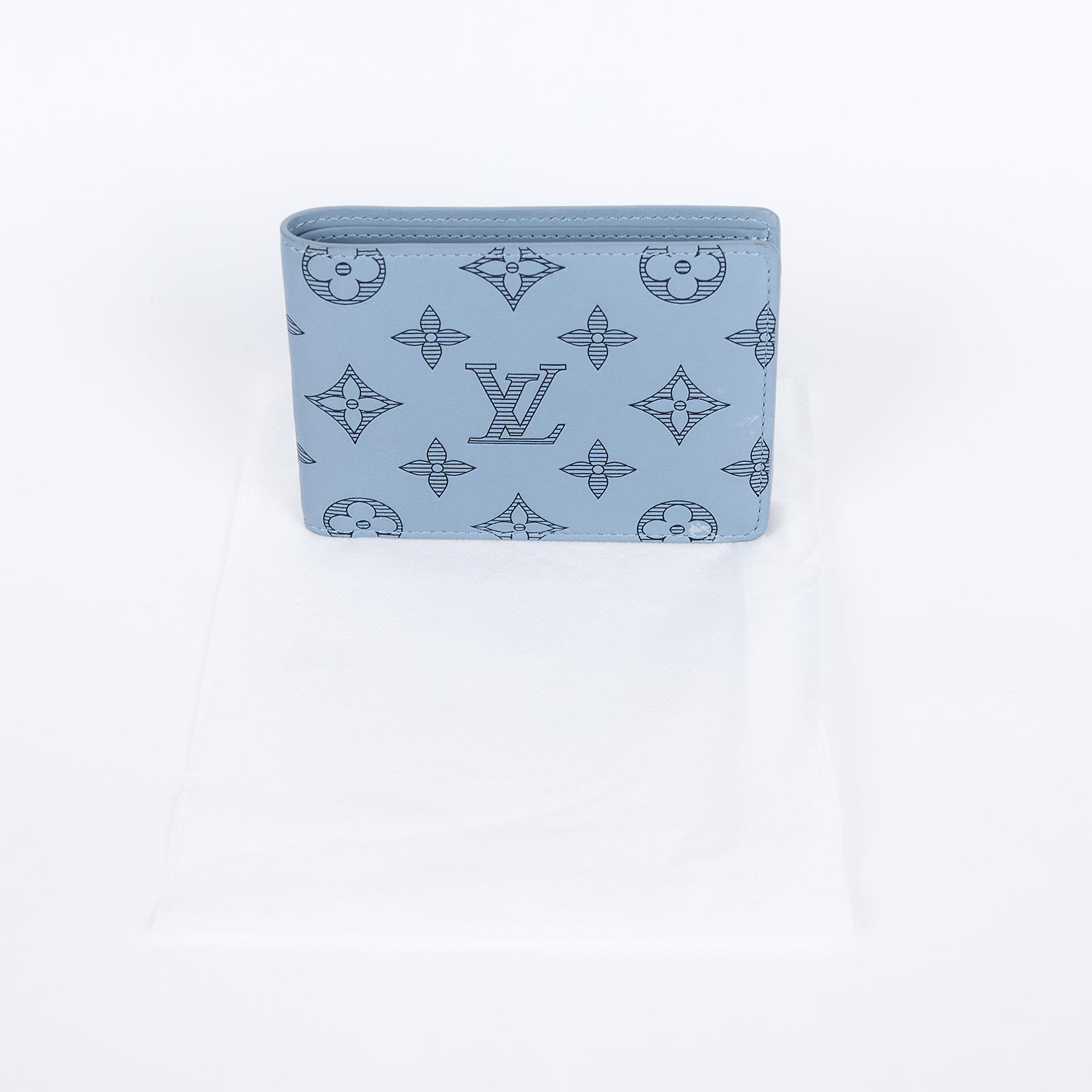 路易威登 LOUIS VUITTON Multiple 短夾 錢包 M14802 晶片款 天空藍Multiple 短夾 無附屬品