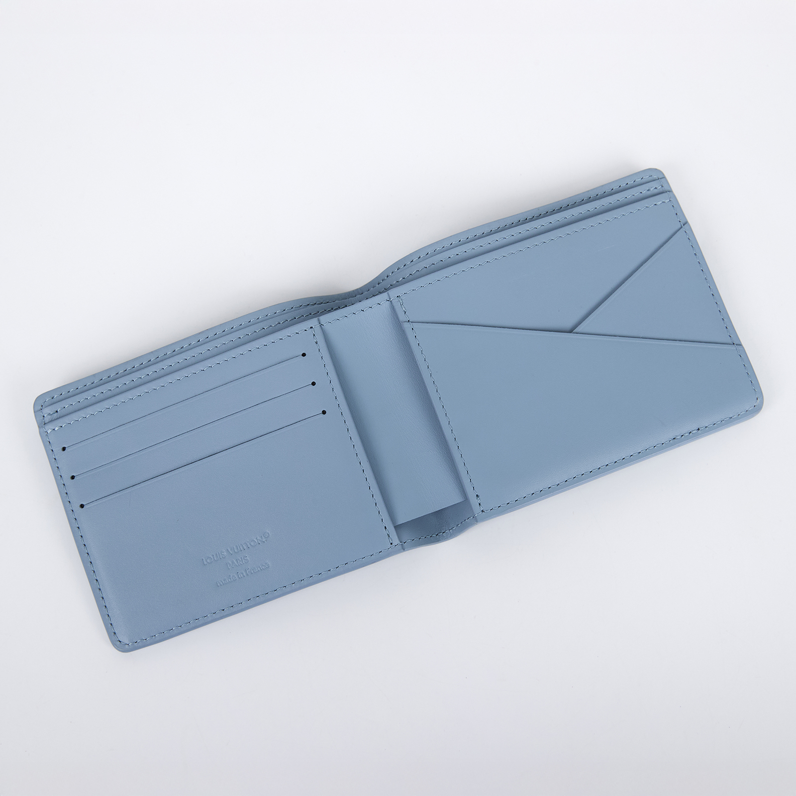 路易威登 LOUIS VUITTON Multiple 短夾 錢包 M14802 晶片款 天空藍Multiple 短夾 無附屬品
