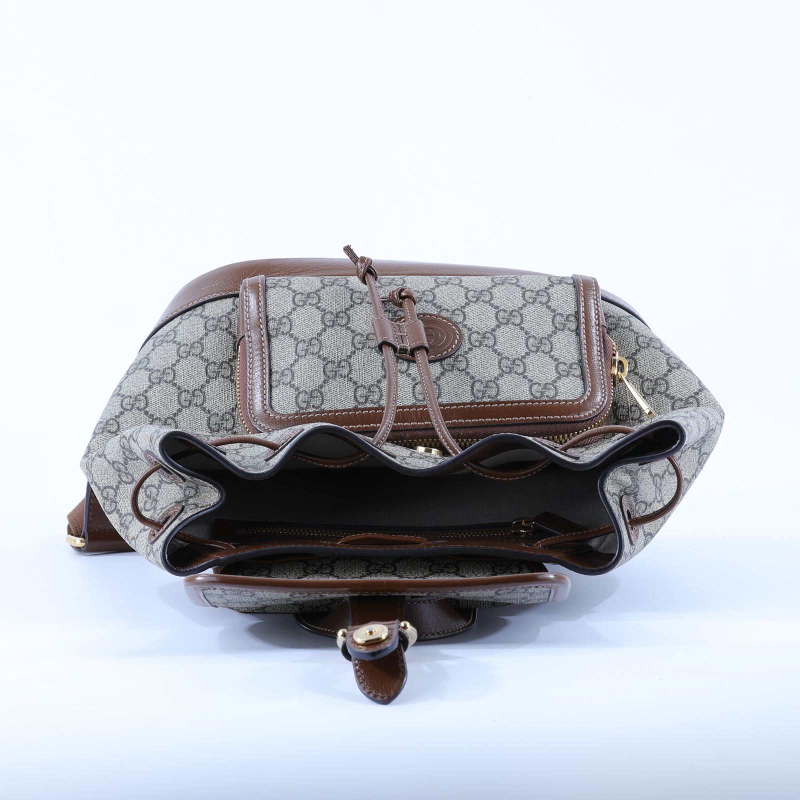 古馳 GUCCI Interlocking G 後背包 674147 92THG 棕GG紋後背包 防塵袋