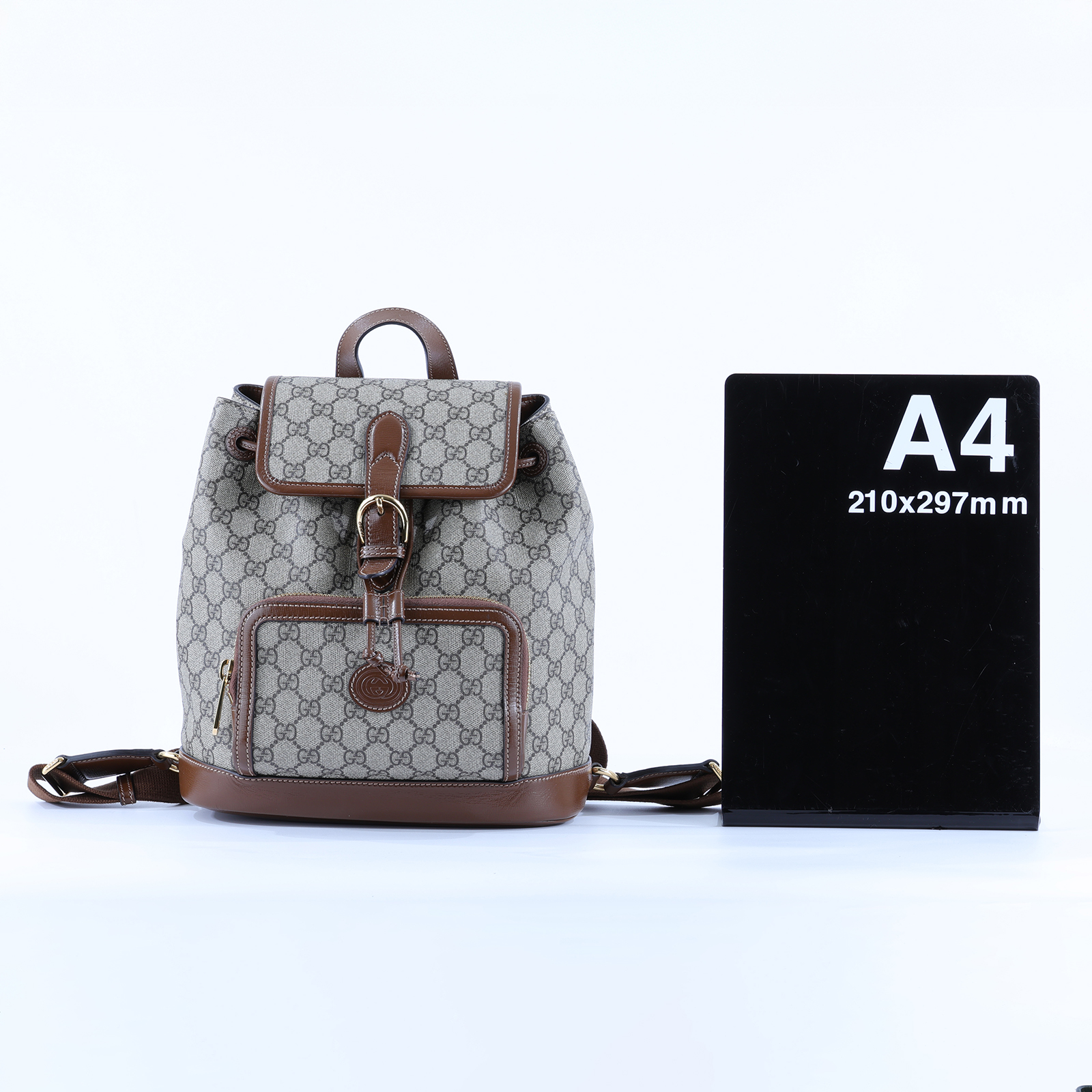 古馳 GUCCI Interlocking G 後背包 674147 92THG 棕GG紋後背包 防塵袋