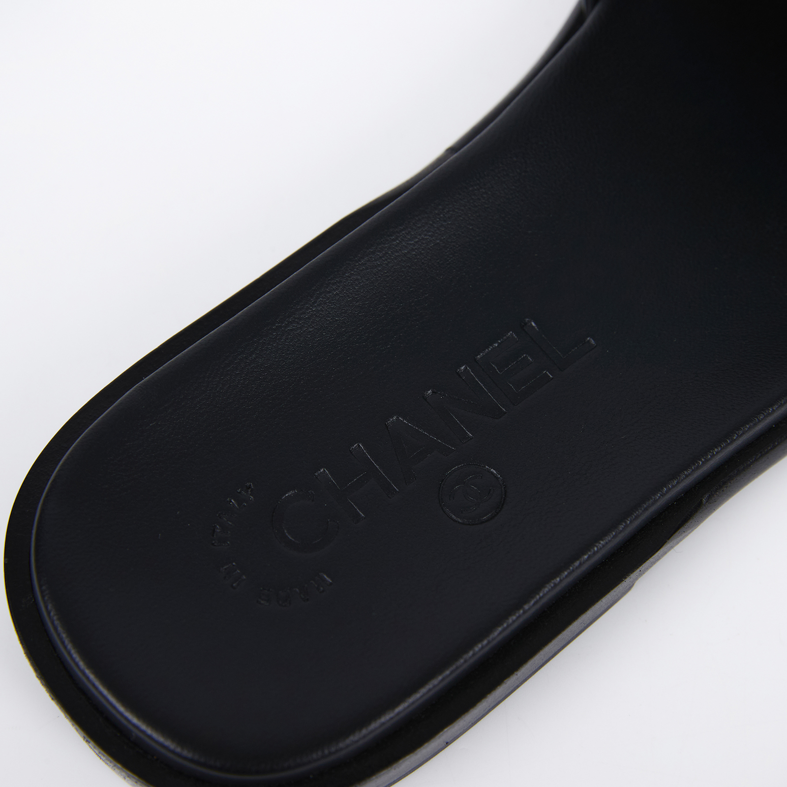 香奈兒 CHANEL CC LOGO 漆皮 拖鞋 涼鞋 G32808_36 黑漆皮拖鞋#36 防塵袋