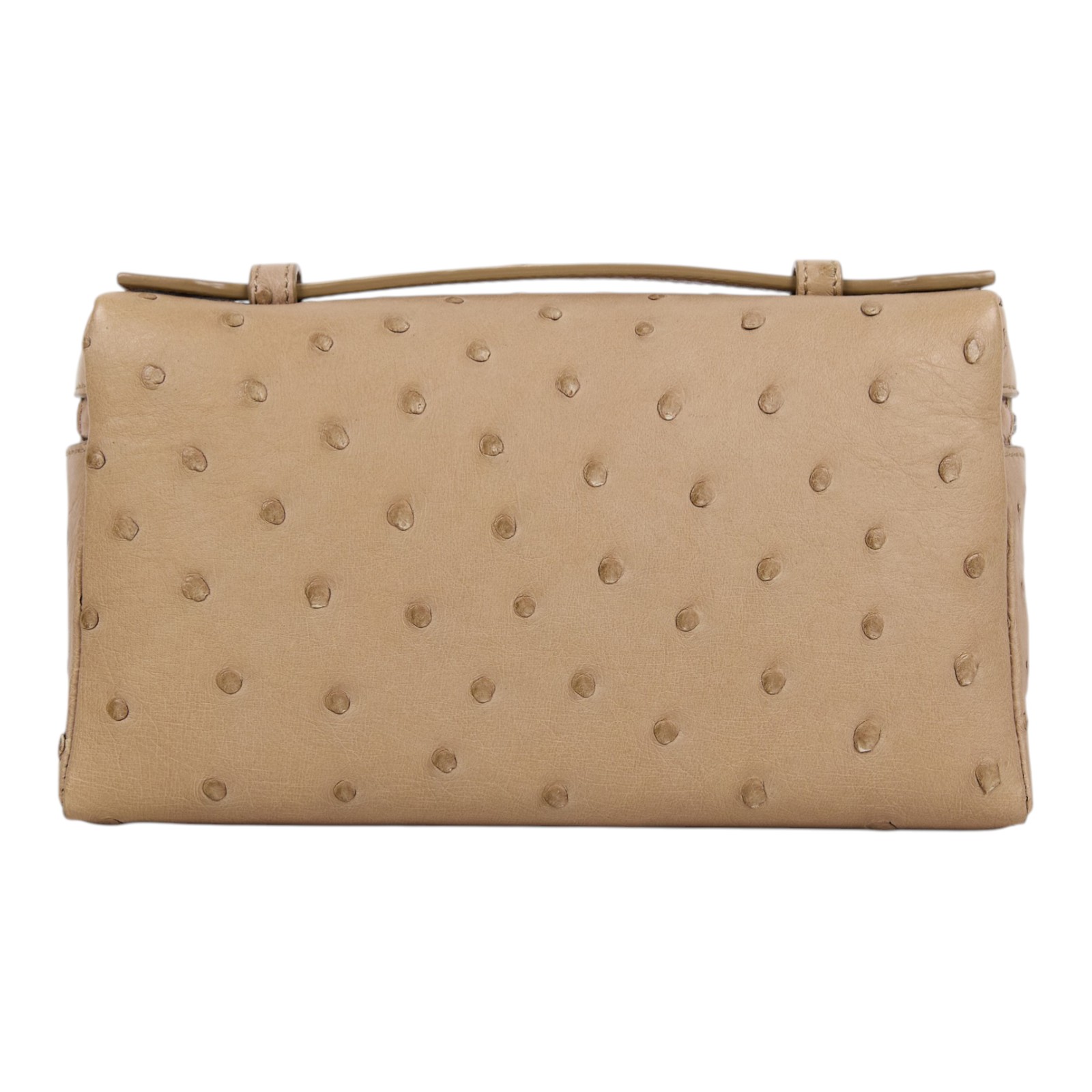 諾悠翩雅 LORO PIANA Extra Pouch L19 手拿包  奶茶鴕鳥皮EXTRA POCKET L19 防塵袋/背帶