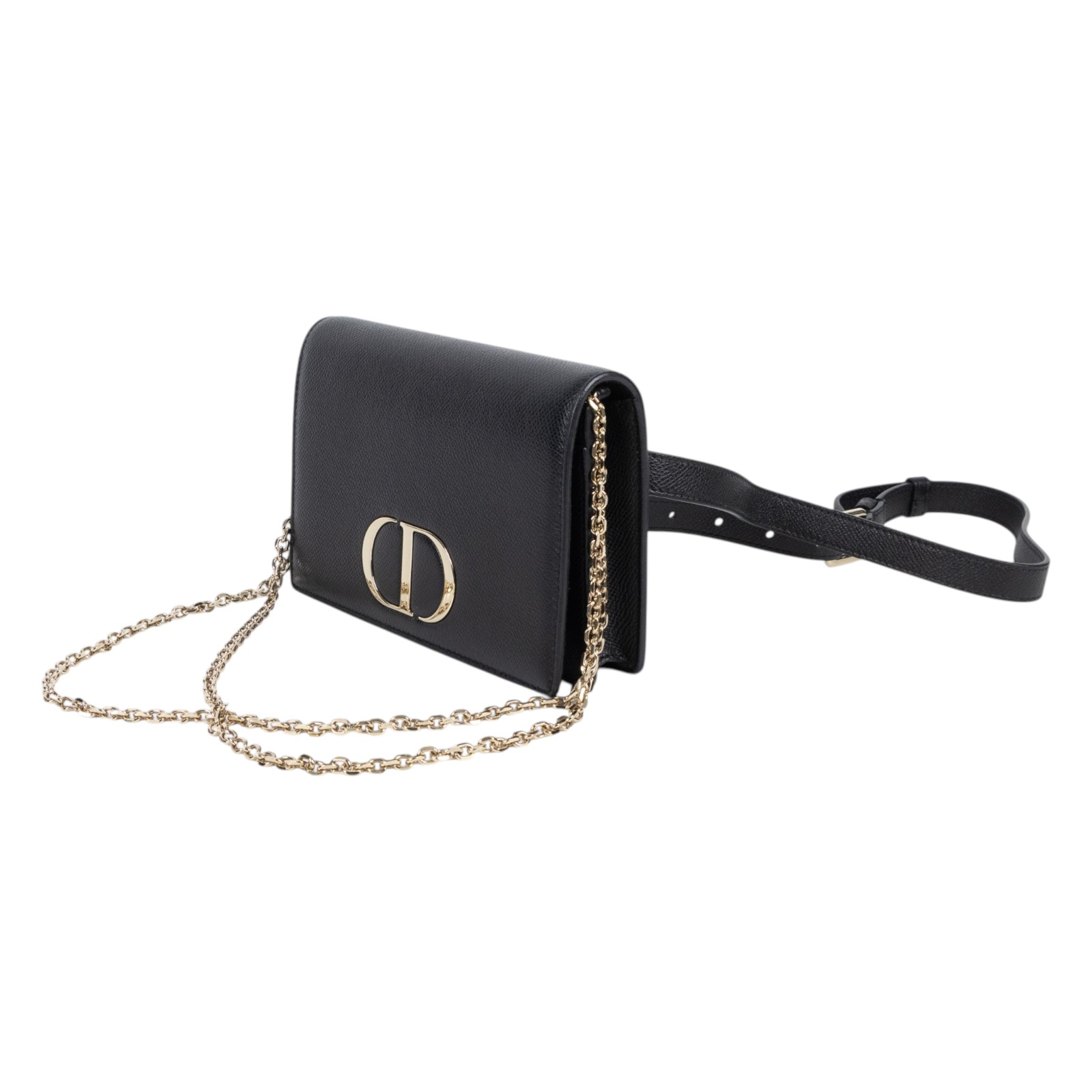 迪奧 CHRISTIAN DIOR 30 Montaigne 二合一 手拿包 S2086OBAE 黑銀二合一WOC 防塵袋/背帶