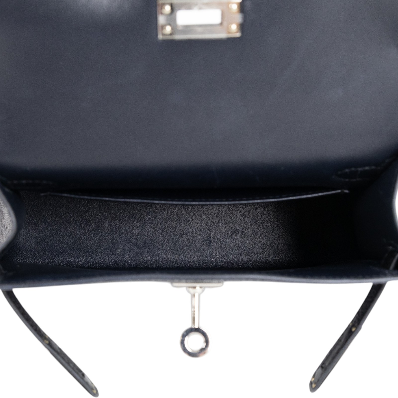 愛馬仕 Hermes Kelly Bag 凱莉包 mini II 銀色五金 黑色 深藍 H547404CZ00 /W TI 178 DY  原廠盒子/防塵袋/背帶