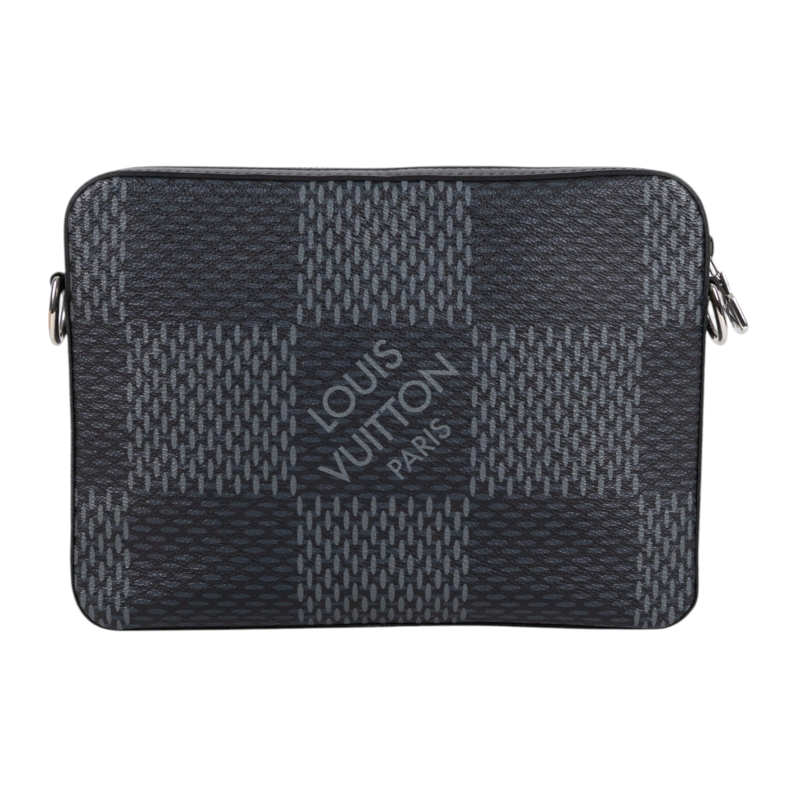 路易威登 LOUIS VUITTON TRIO 三合一 斜背包 郵差包 N50017 晶片款 黑棋盤格TRIO郵差包 原廠盒子/防塵袋/背帶/內袋2