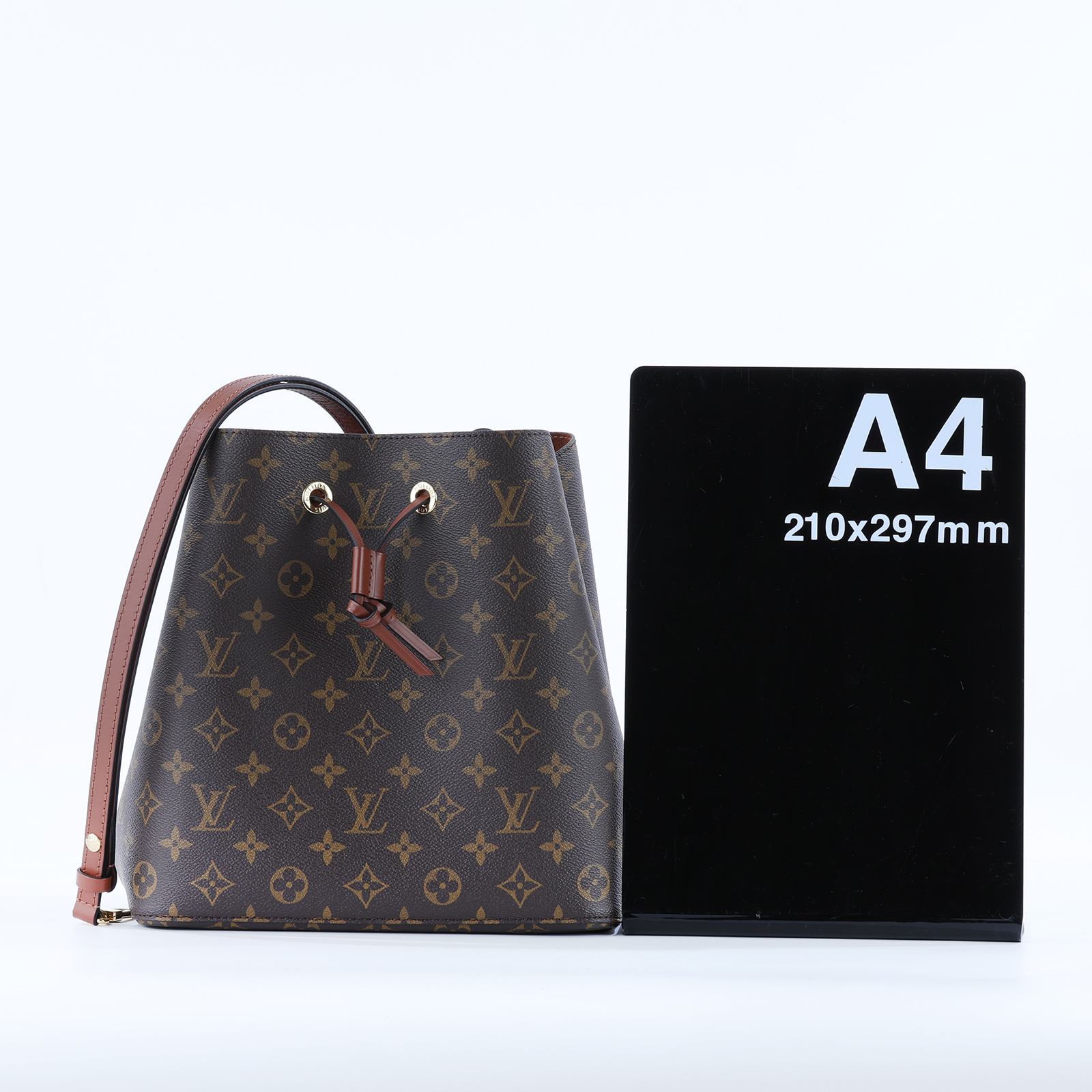 路易威登 LOUIS VUITTON NéoNoé MM 經典帆布 肩背 水桶包 棕色 M44887 晶片款 棕原花NéoNoé MM 原廠盒子/防塵袋/背帶