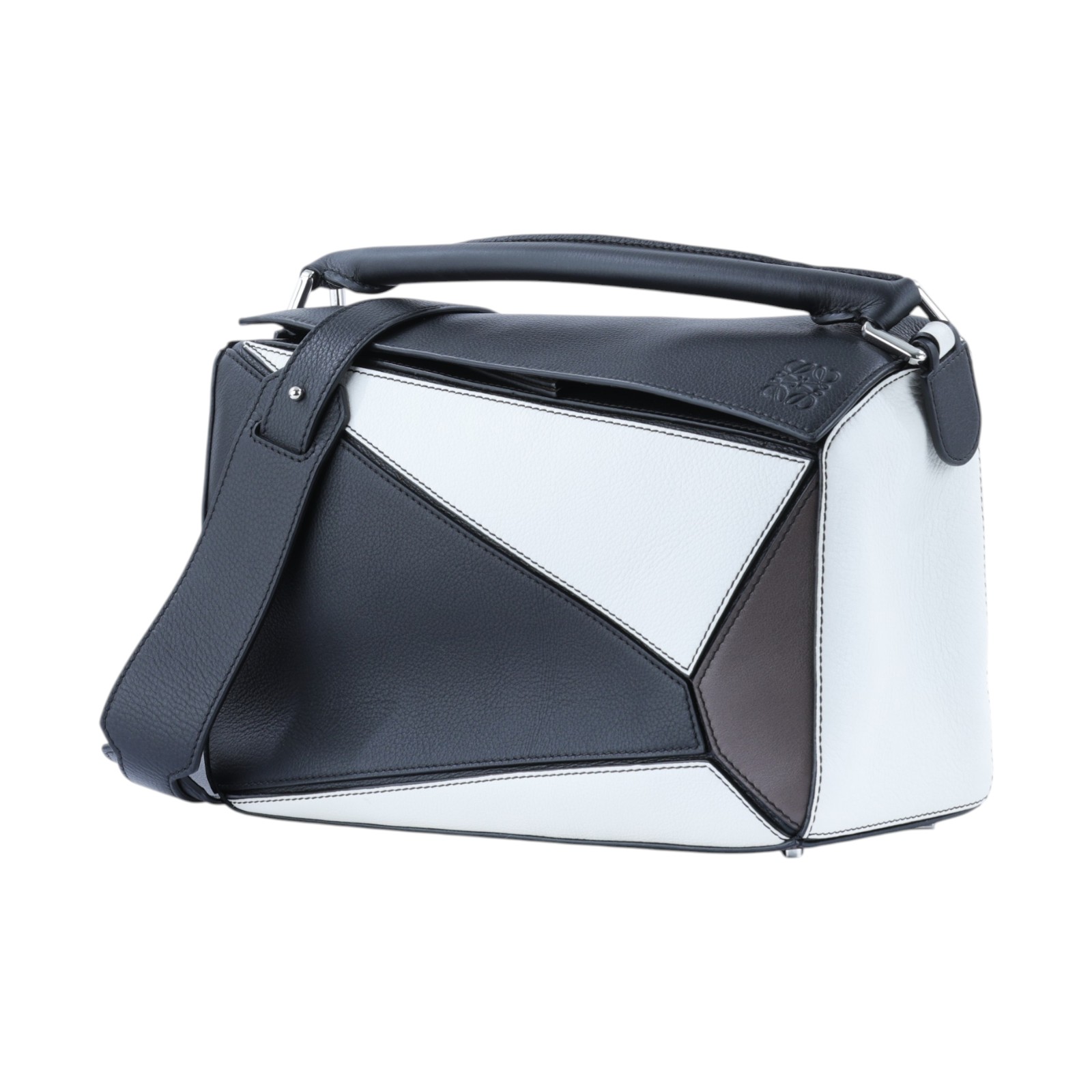 羅意威 LOEWE Medium Puzzle bag 中型 手提 斜背 肩背包  黑白拚咖PUZZLE MEDIUM 防塵袋