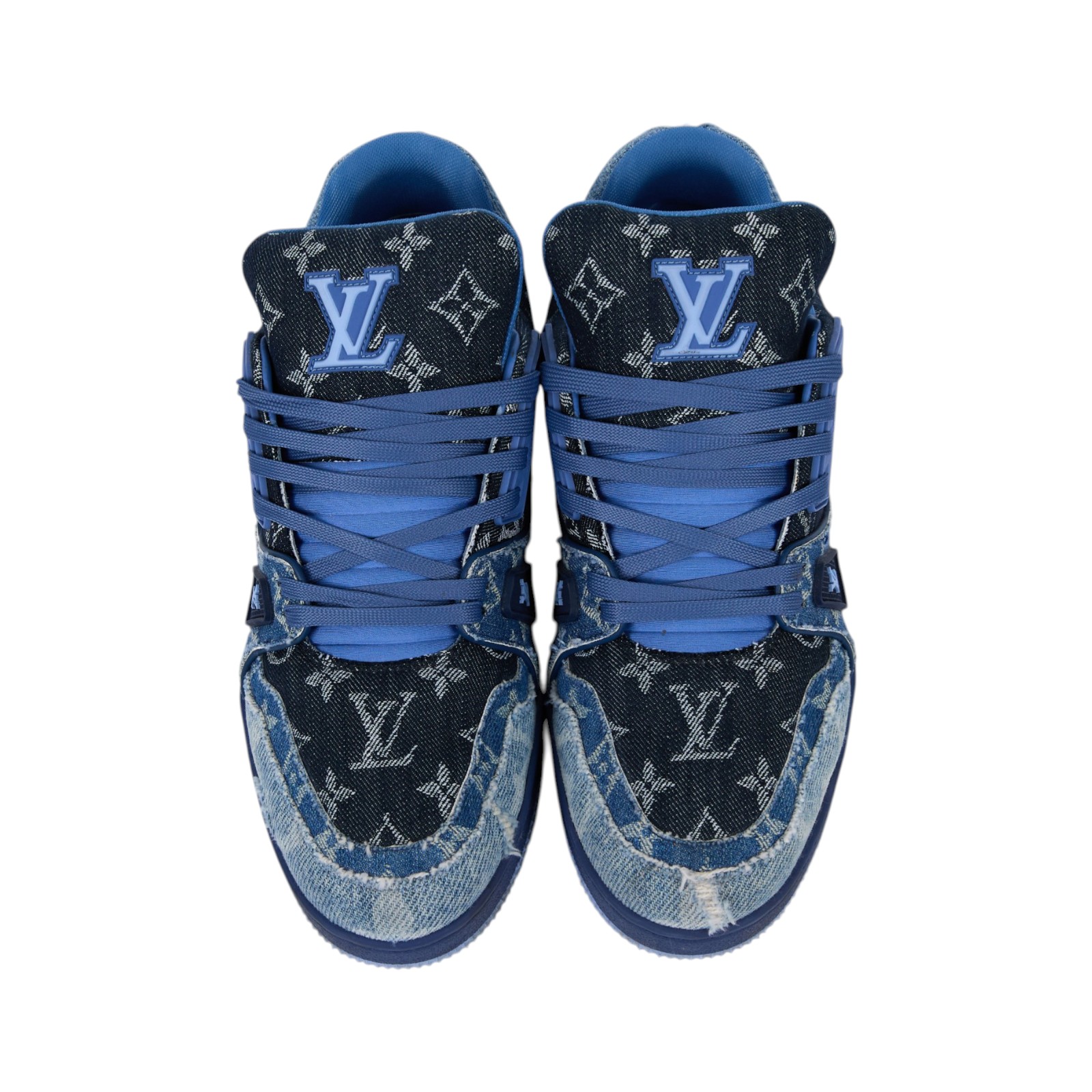 路易威登 LOUIS VUITTON LV Trainer 運動鞋 丹寧 1AC4YS 牛仔TRAINER#7.5 原廠盒子/防塵袋