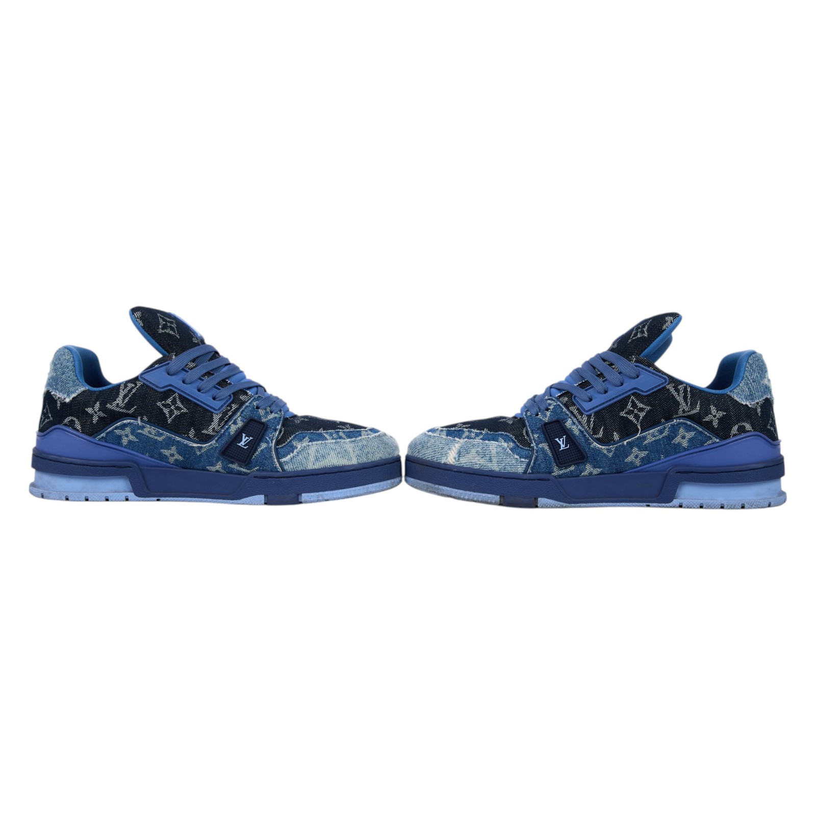 路易威登 LOUIS VUITTON LV Trainer 運動鞋 丹寧 1AC4YS 牛仔TRAINER#7.5 原廠盒子/防塵袋