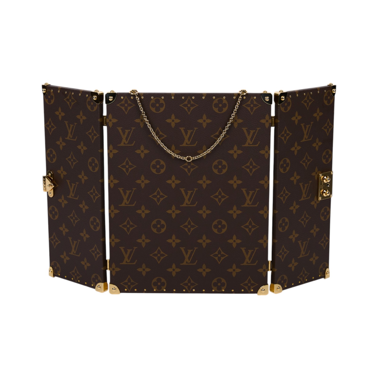 路易威登 LOUIS VUITTON Home 老花 行李箱鏡子 GI0554 原花三折鏡 原廠盒子