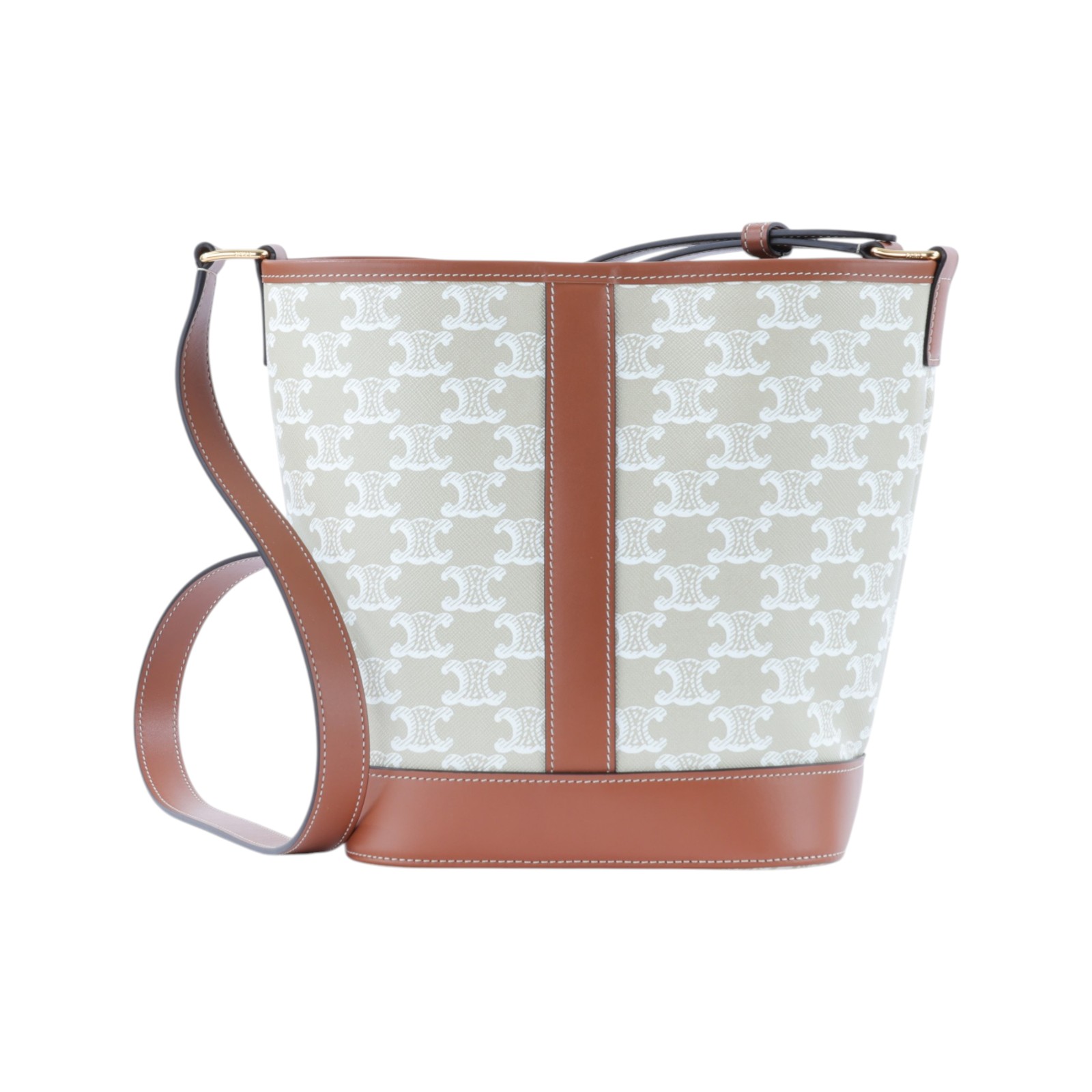 思琳 CELINE Triomphe帆布 小型 Bucket 肩背 水桶包 191442CAS 米棕TRIOMPHE BUCKET  SMALL 防塵袋