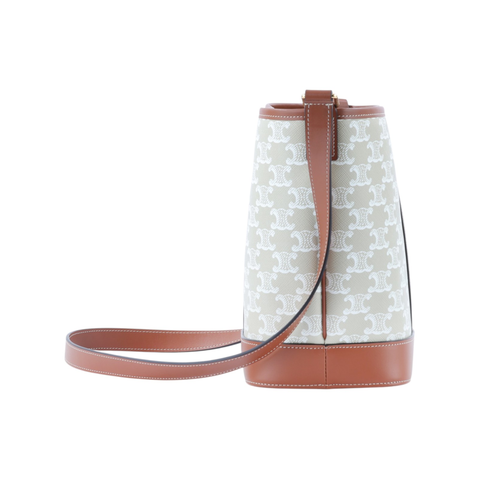 思琳 CELINE Triomphe帆布 小型 Bucket 肩背 水桶包 191442CAS 米棕TRIOMPHE BUCKET  SMALL 防塵袋