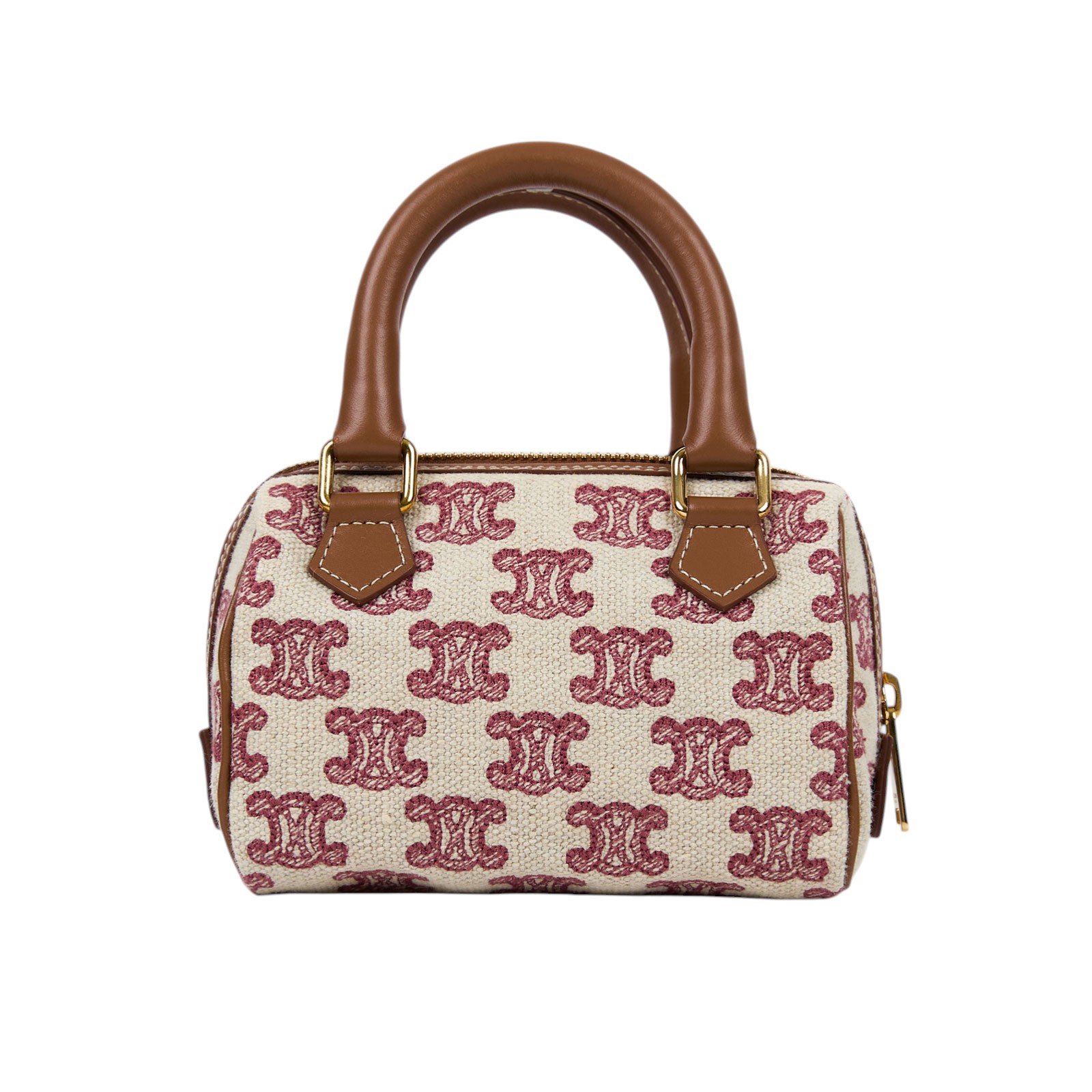 思琳 CELINE Mini Boston 手提包 斜背包 凱旋門 195112CS8 原花帆布MINI波士頓包 防塵袋/背帶/購買證明影本