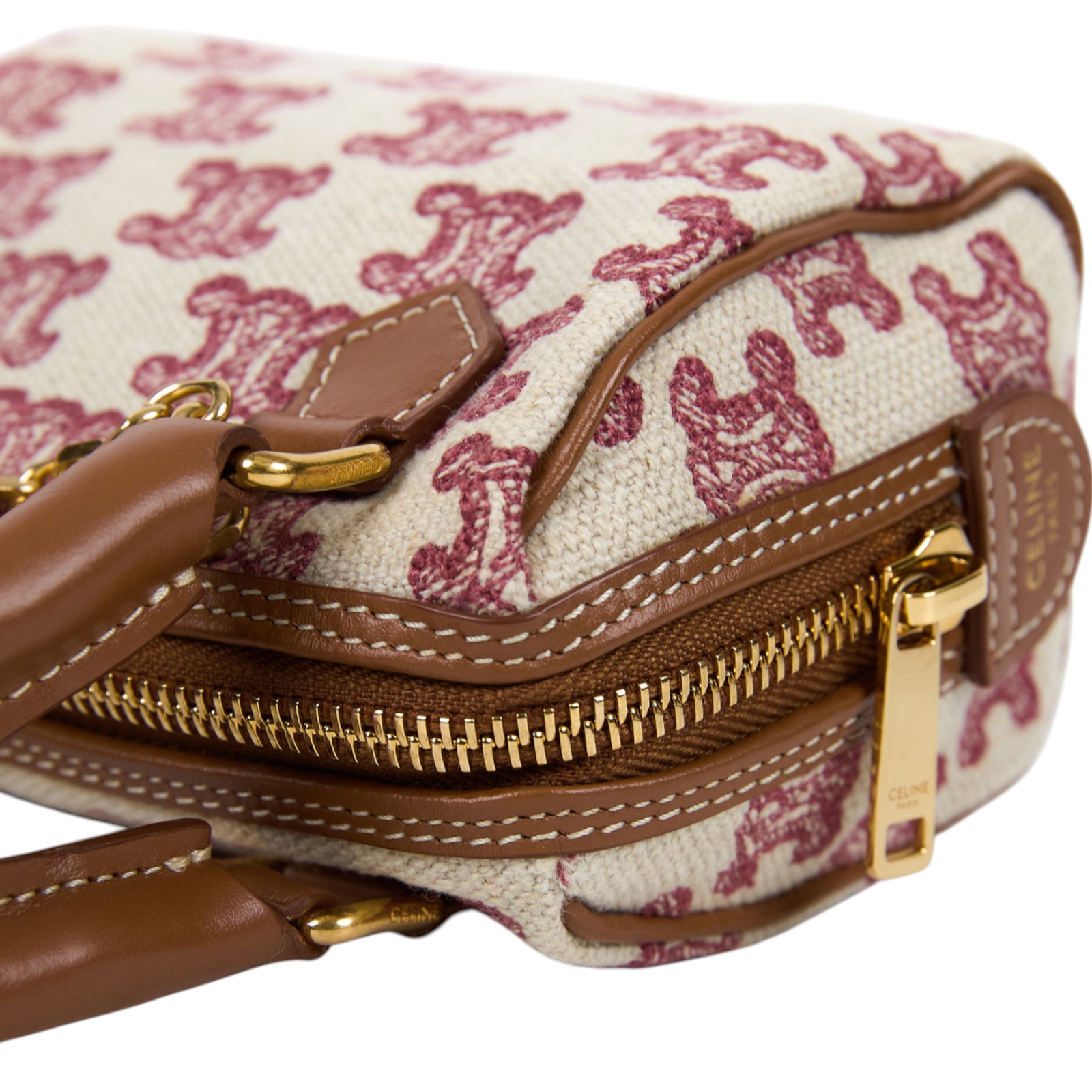 思琳 CELINE Mini Boston 手提包 斜背包 凱旋門 195112CS8 原花帆布MINI波士頓包 防塵袋/背帶/購買證明影本