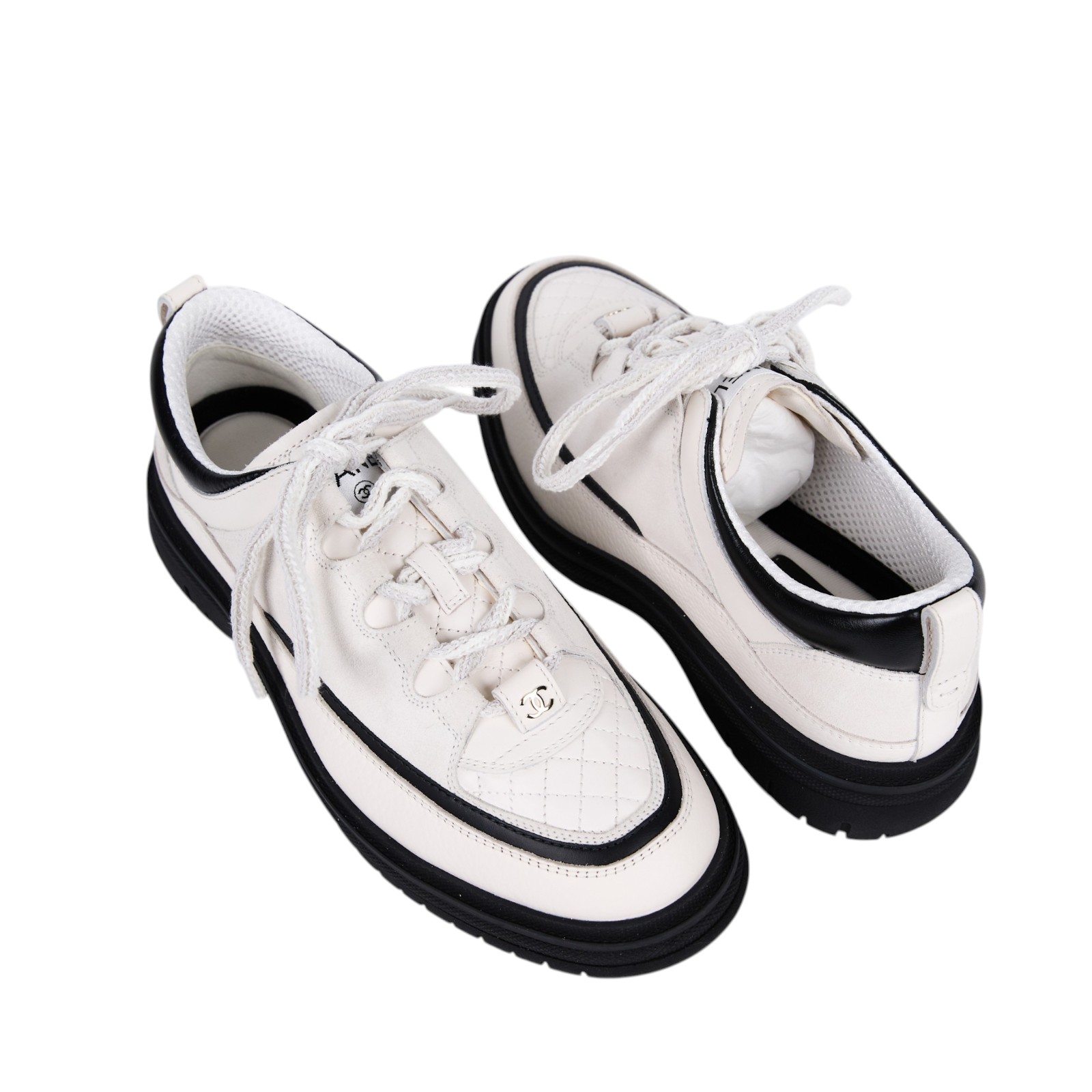 香奈兒 CHANEL 25B Trainers 球鞋 休閒鞋 G46258_39 白麂皮運動鞋#39 無附屬品