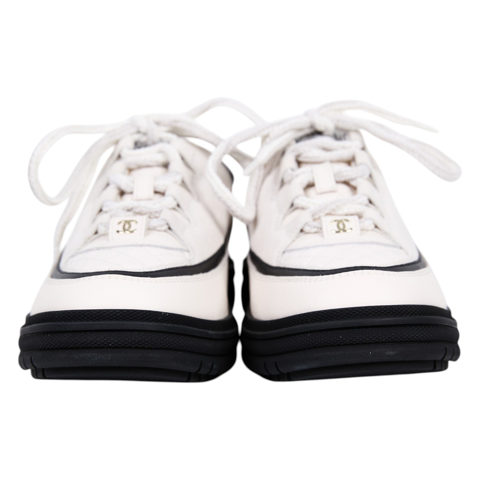 香奈兒 CHANEL 25B Trainers 球鞋 休閒鞋 G46258_39 白麂皮運動鞋#39 無附屬品