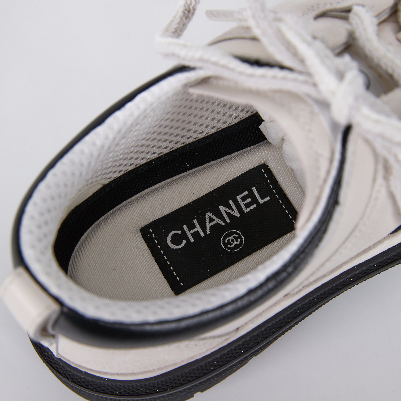 香奈兒 CHANEL 25B Trainers 球鞋 休閒鞋 G46258_39 白麂皮運動鞋#39 無附屬品