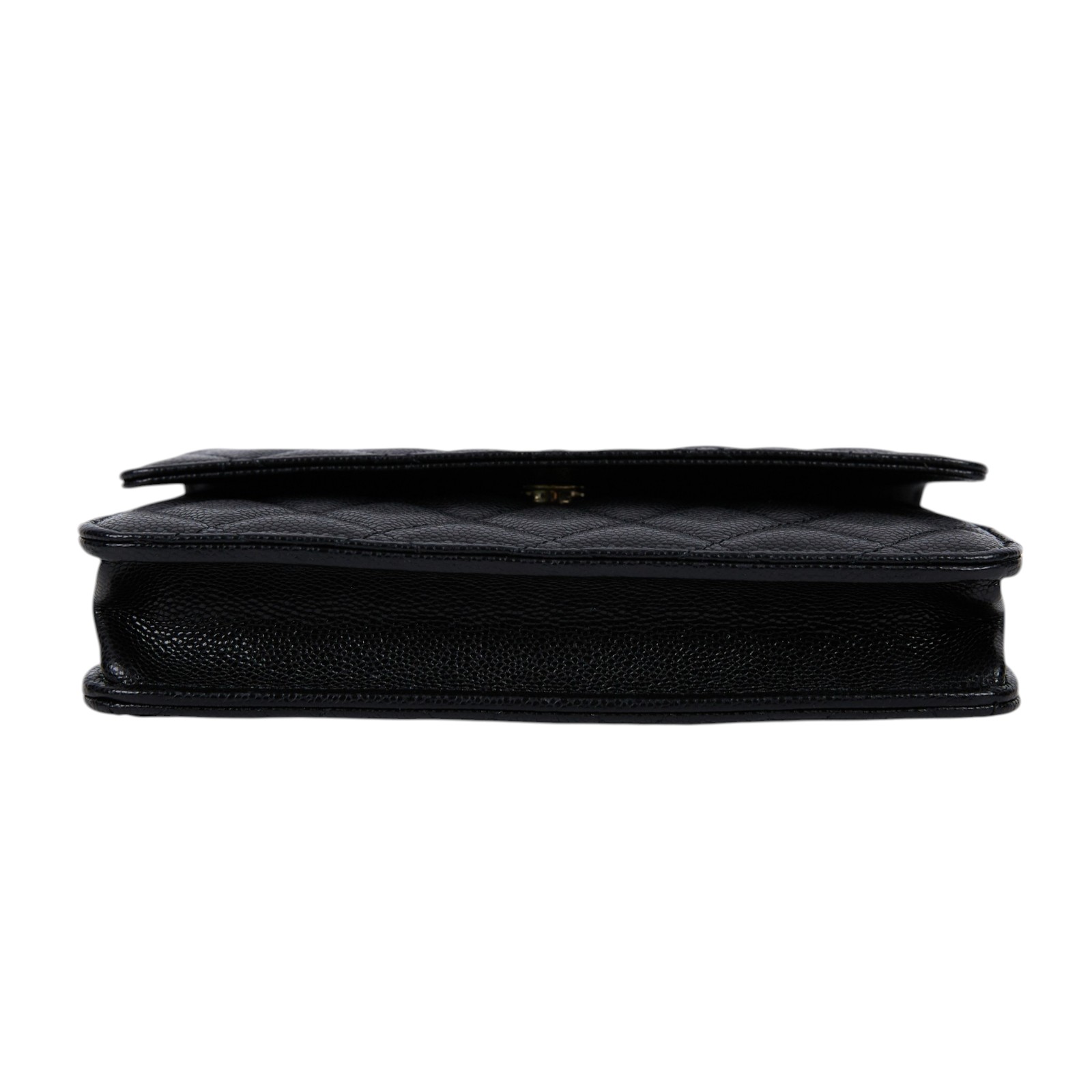 香奈兒 CHANEL Coco Mark WOC 錢包 斜背包 AP3745 晶片款 黑金荔枝牛WOC 防塵袋