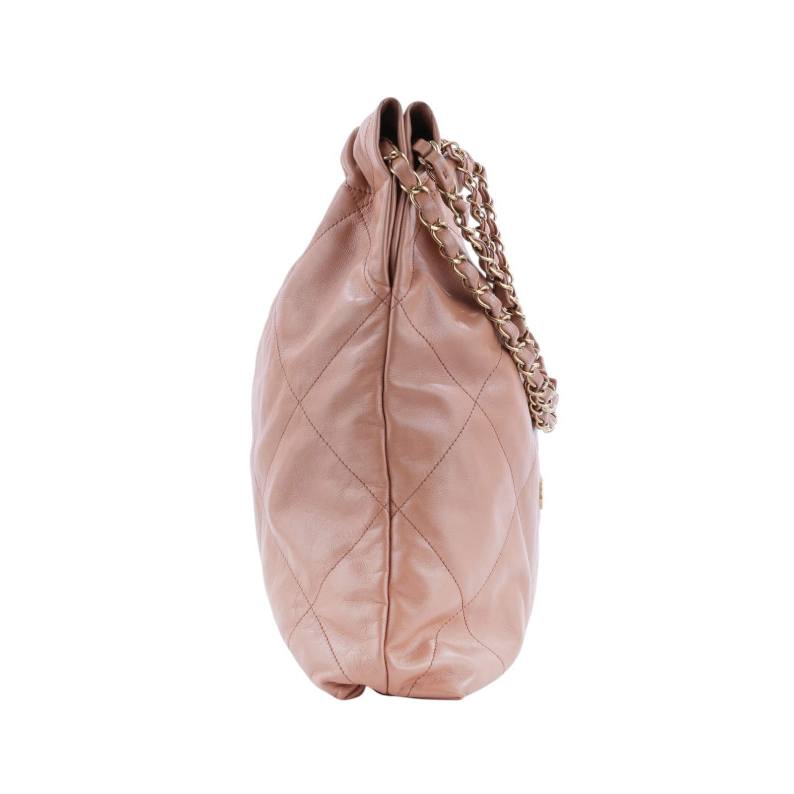 香奈兒 CHANEL 22 中型 束口包 AS3261 晶片款 奶茶金釦22包 中號 防塵袋/內袋