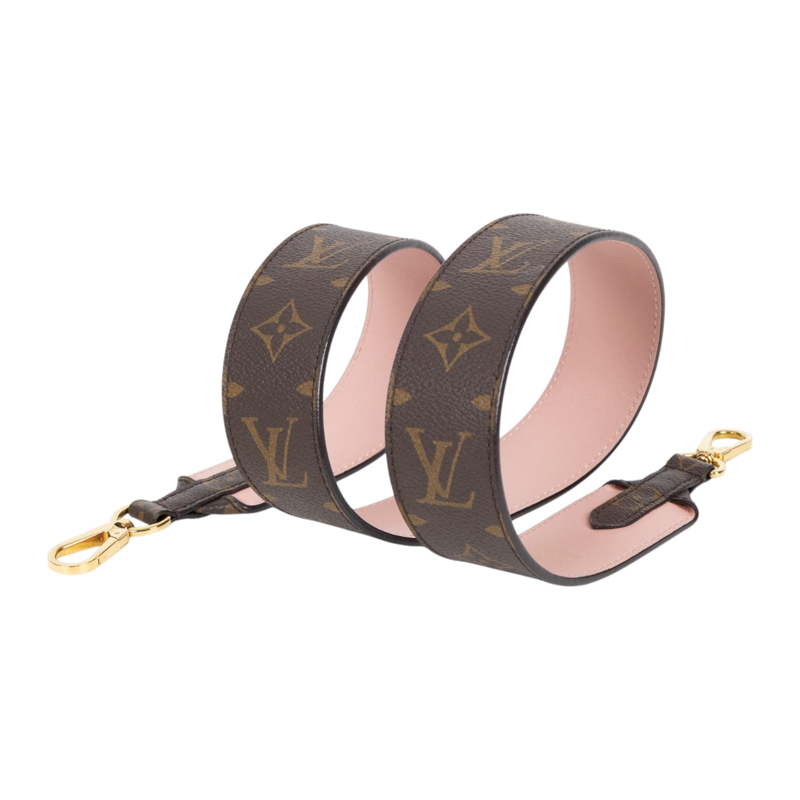 路易威登 LOUIS VUITTON Monogram 肩帶 J02330 粉原花背帶 原廠盒子/防塵袋/購買證明