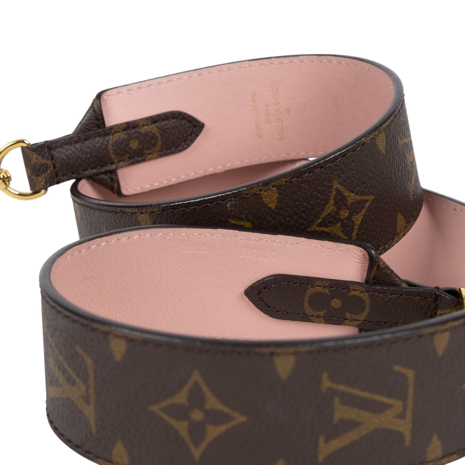 路易威登 LOUIS VUITTON Monogram 肩帶 J02330 粉原花背帶 原廠盒子/防塵袋/購買證明