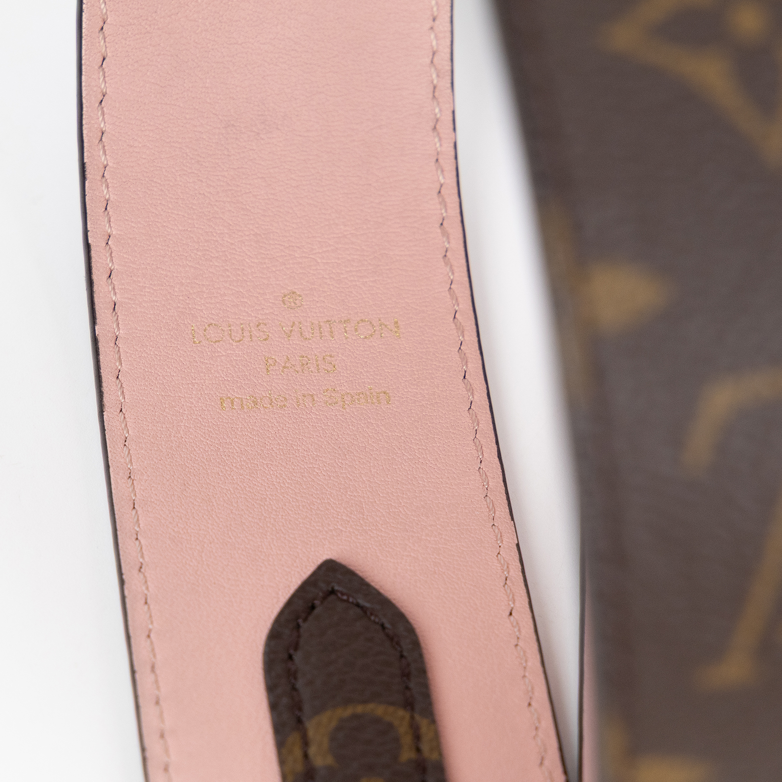 路易威登 LOUIS VUITTON Monogram 肩帶 J02330 粉原花背帶 原廠盒子/防塵袋/購買證明
