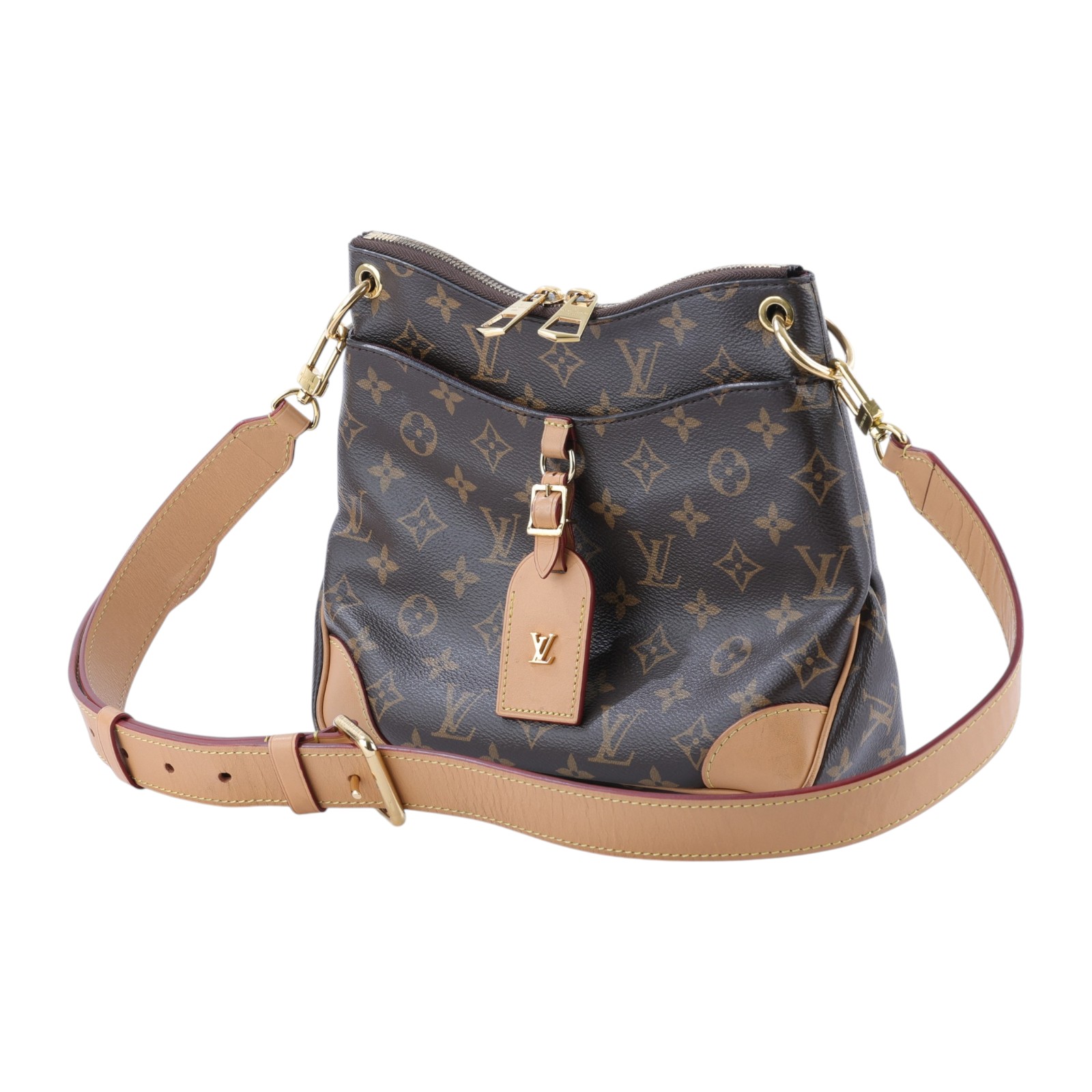 路易威登 LOUIS VUITTON Odéon PM 經典原花 天然色皮革 拉鍊 肩背 斜背包 M45354 晶片款  原廠盒子/防塵袋/購買證明/吊牌