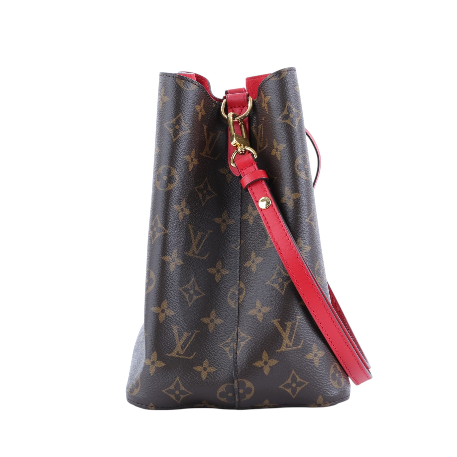 路易威登 LOUIS VUITTON NéoNoé MM 經典帆布 肩背 水桶包 紅色 M44021 原花紅NEONOE水桶包 背帶