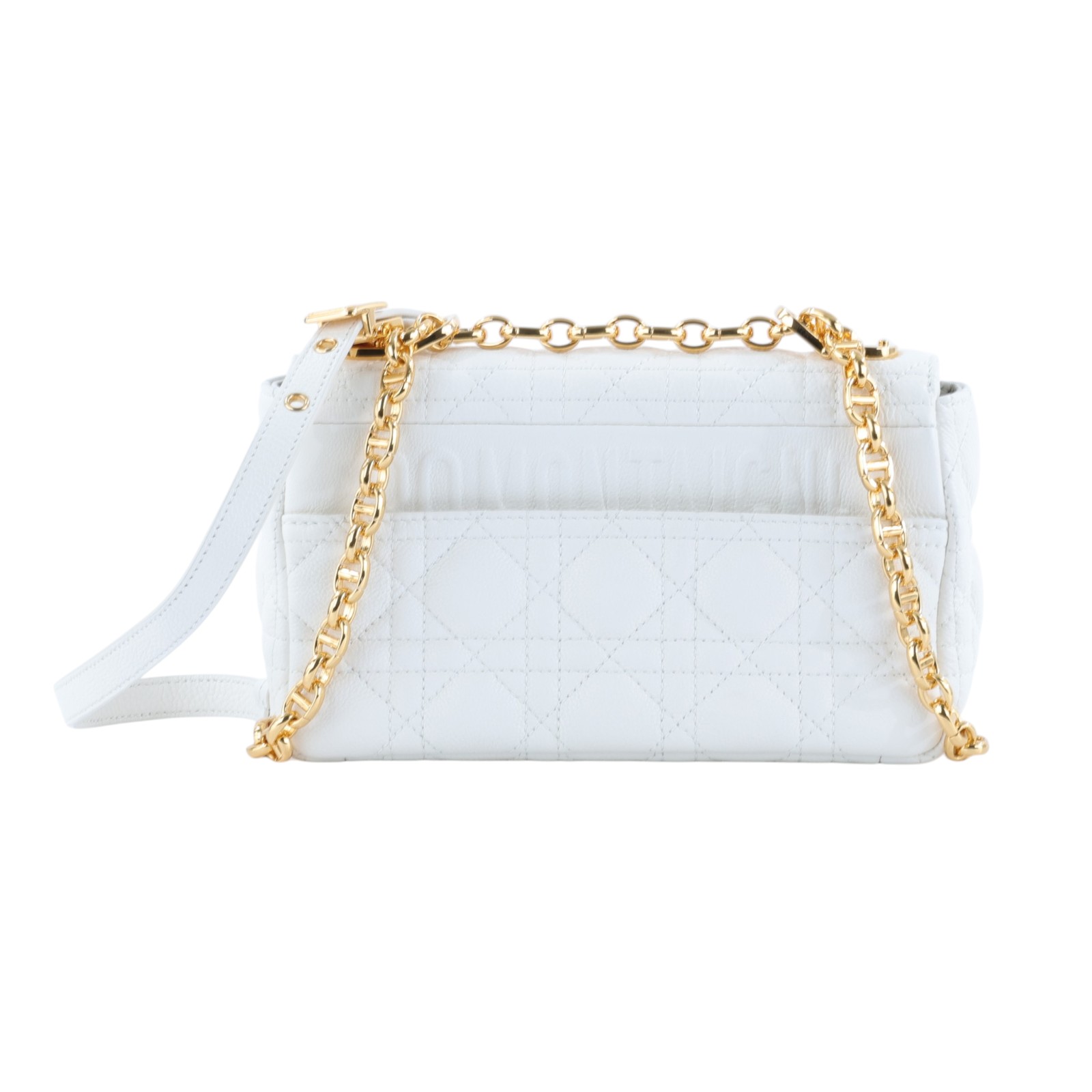 迪奧 CHRISTIAN DIOR Caro 小牛皮 小號 肩背 手袋 M9241UWHC 白金CARO肩背包 小號 原廠盒子/防塵袋