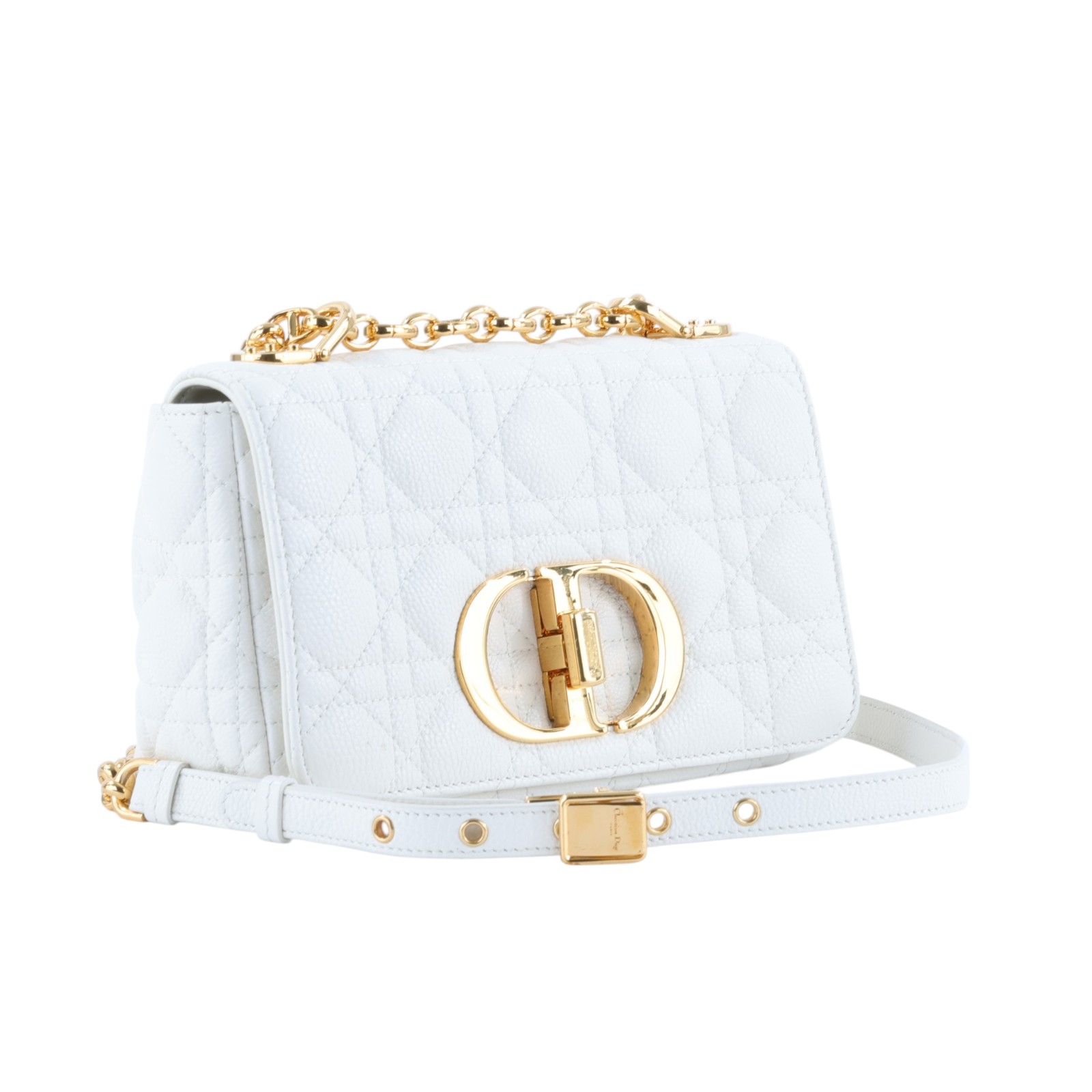 迪奧 CHRISTIAN DIOR Caro 小牛皮 小號 肩背 手袋 M9241UWHC 白金CARO肩背包 小號 原廠盒子/防塵袋