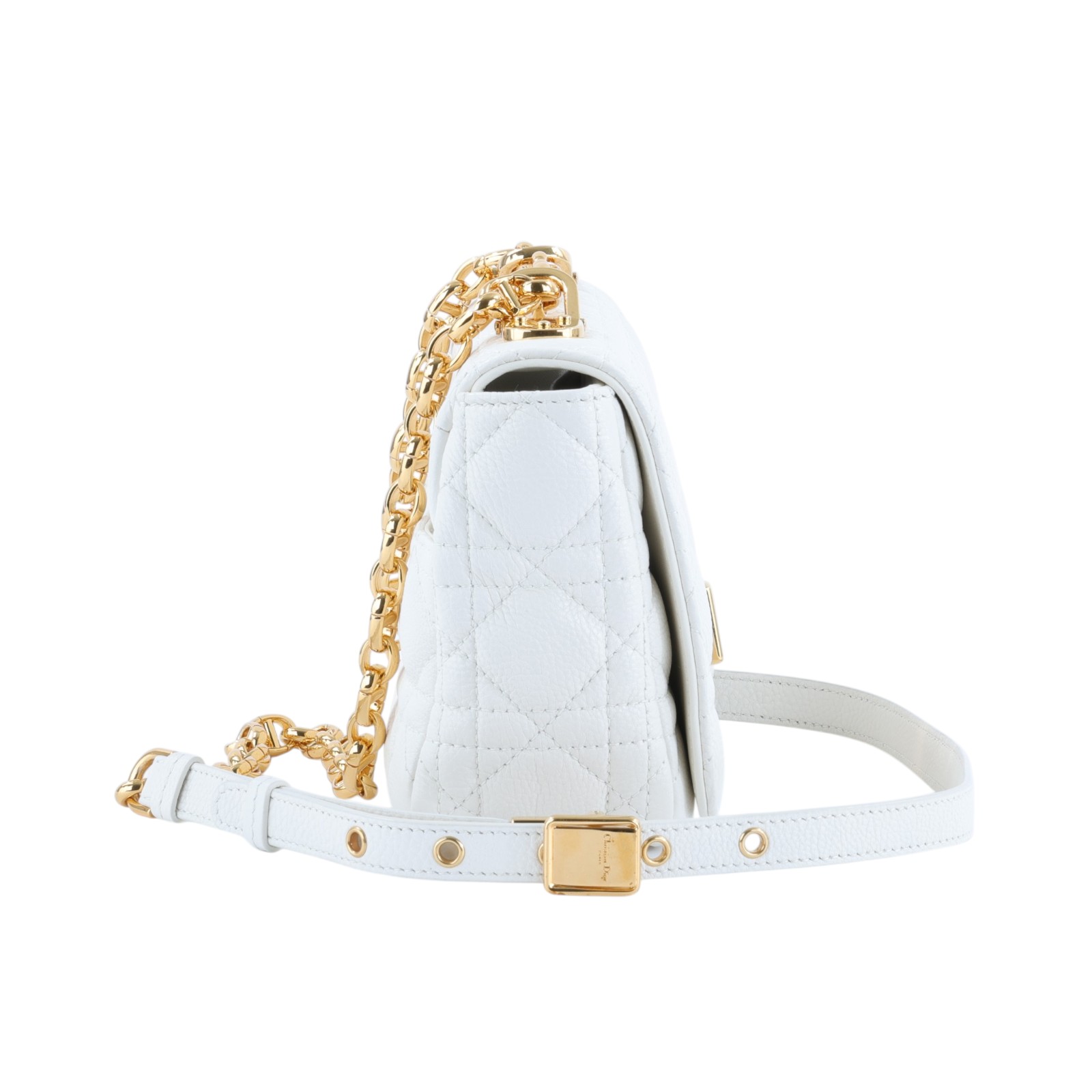 迪奧 CHRISTIAN DIOR Caro 小牛皮 小號 肩背 手袋 M9241UWHC 白金CARO肩背包 小號 原廠盒子/防塵袋
