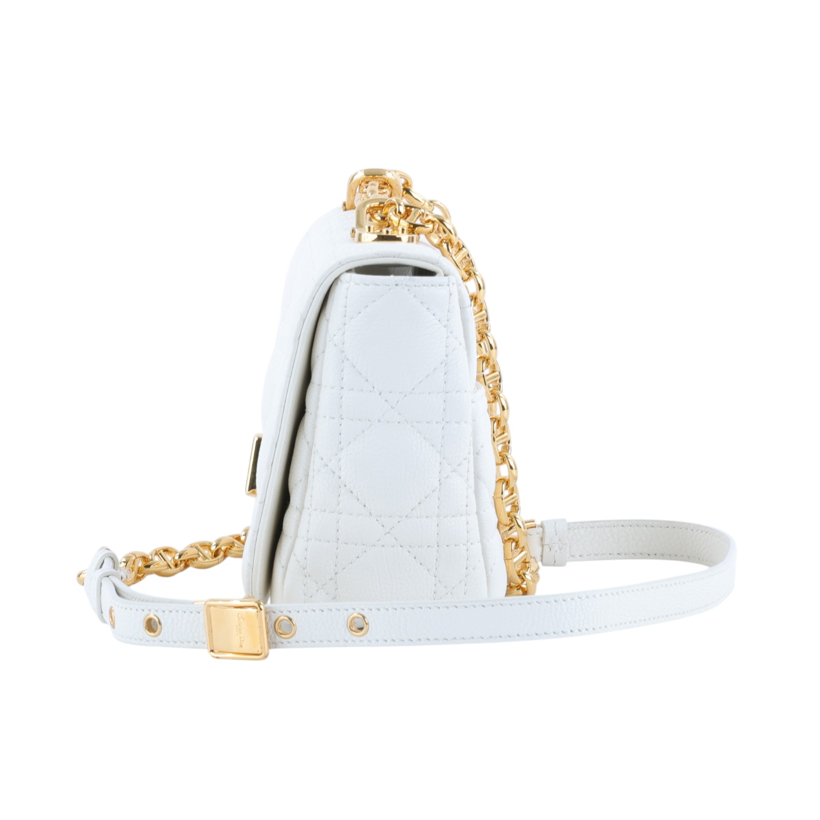 迪奧 CHRISTIAN DIOR Caro 小牛皮 小號 肩背 手袋 M9241UWHC 白金CARO肩背包 小號 原廠盒子/防塵袋