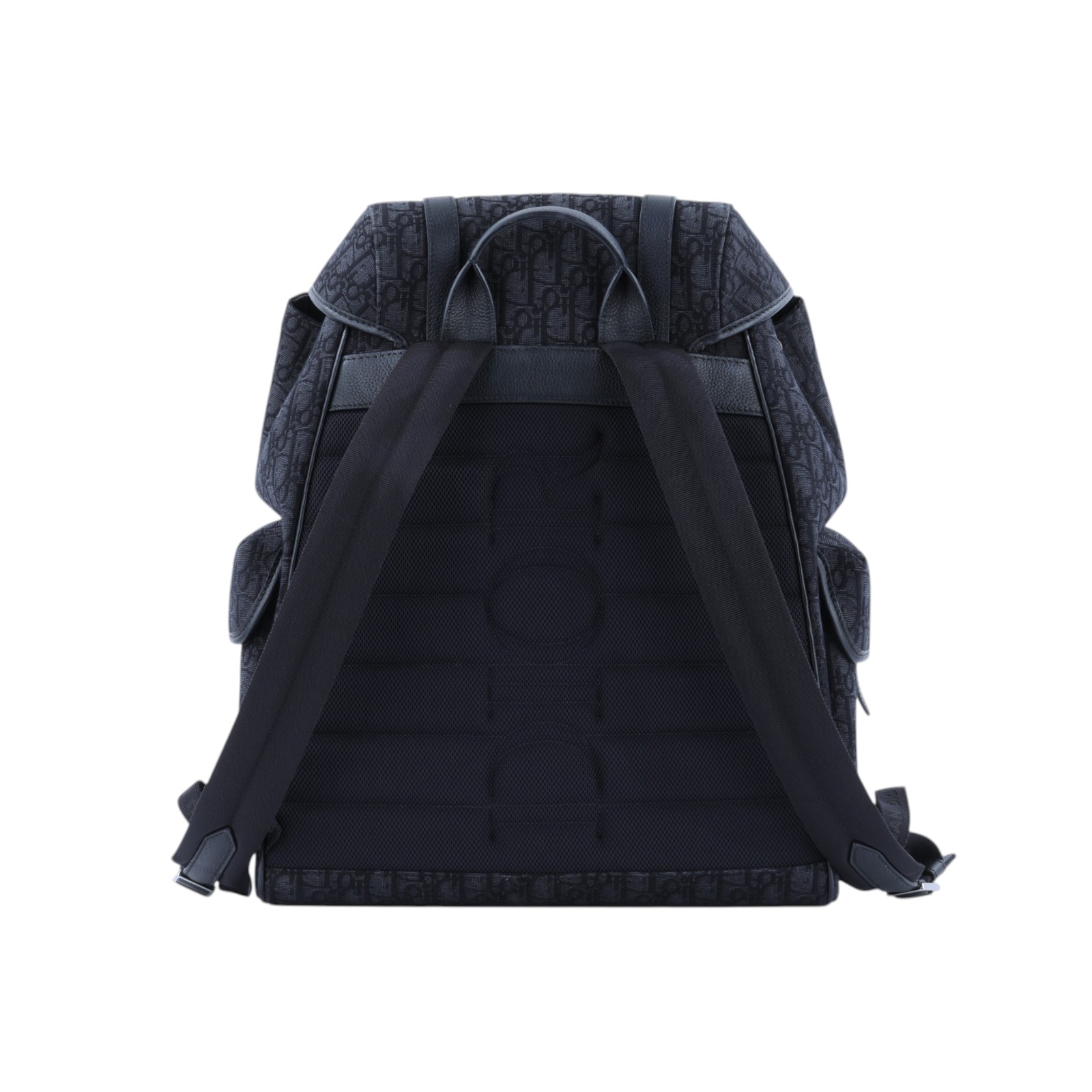迪奧 CHRISTIAN DIOR Backpack 後背包 1ESBA205YKY 黑緹花Hit the Road 翻蓋後背包 原廠盒子/防塵袋