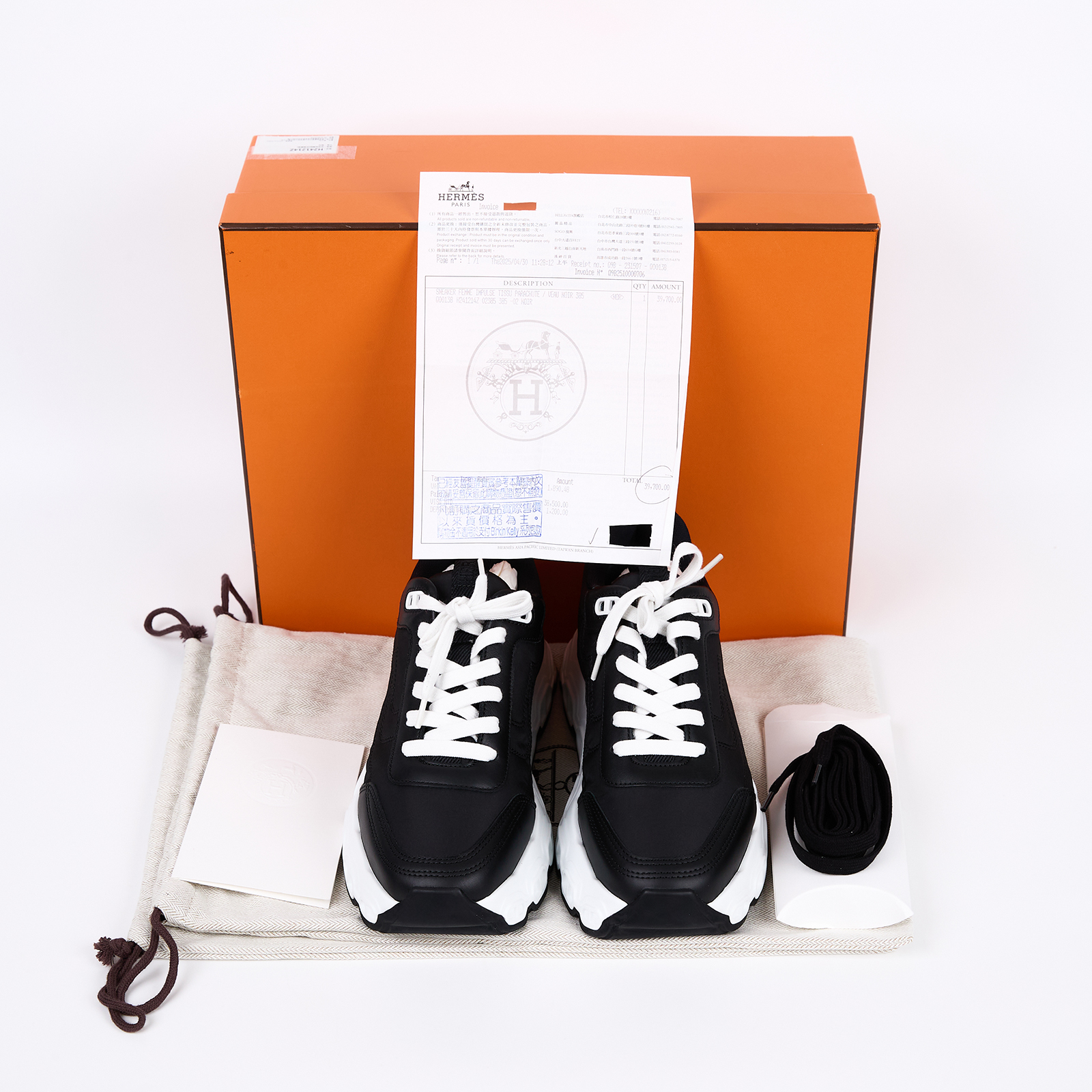 愛馬仕 Hermes Impulse 運動鞋 黑色 H261020Zv02385 H241214Z  原廠盒子/防塵袋2/替換鞋帶/購買證明