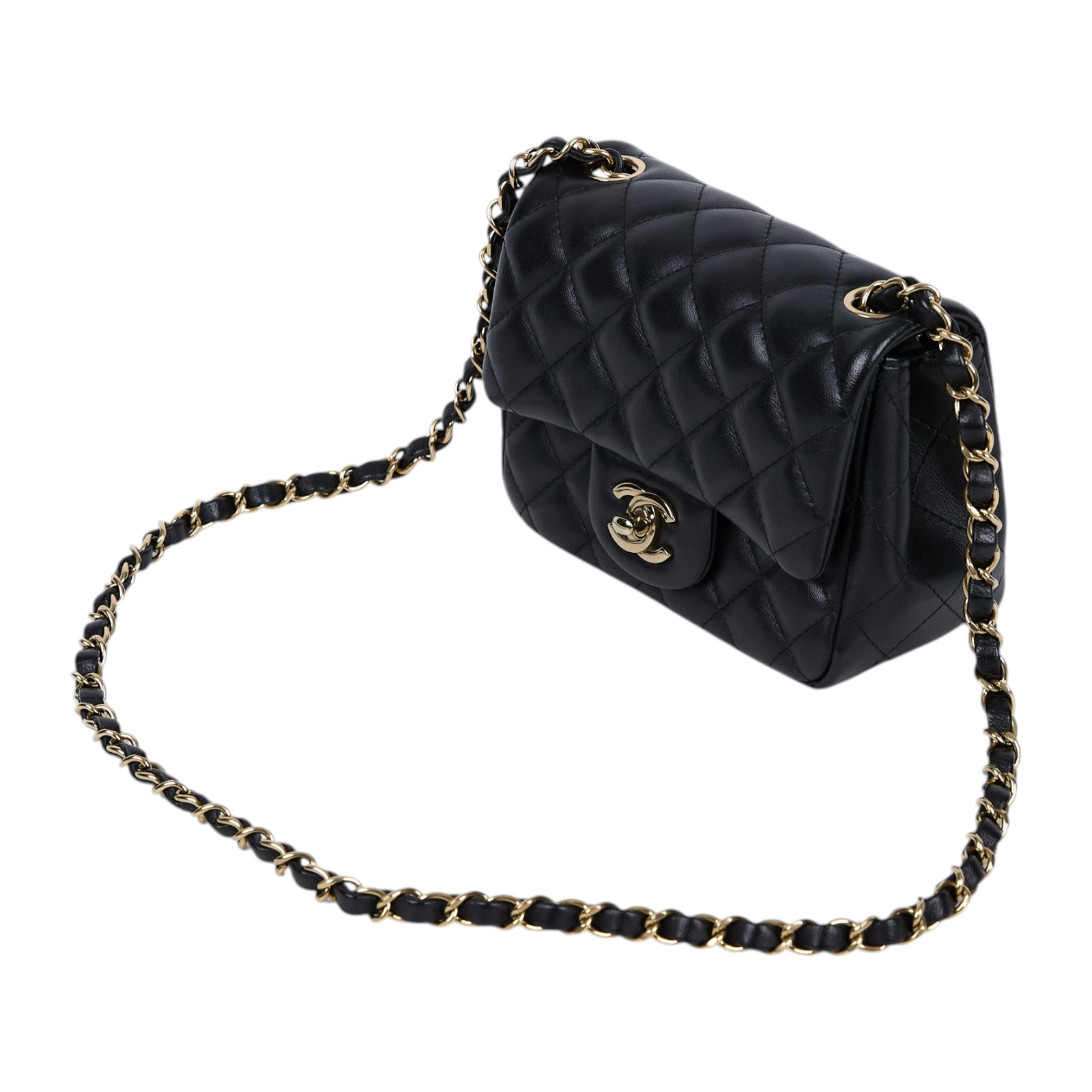 香奈兒 CHANEL CF 方形 迷你 口蓋包 A35200 晶片款 黑金COCO17 原廠盒子/防塵袋