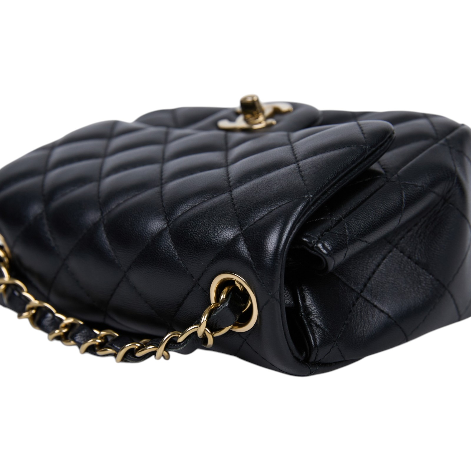 香奈兒 CHANEL CF 方形 迷你 口蓋包 A35200 晶片款 黑金COCO17 原廠盒子/防塵袋