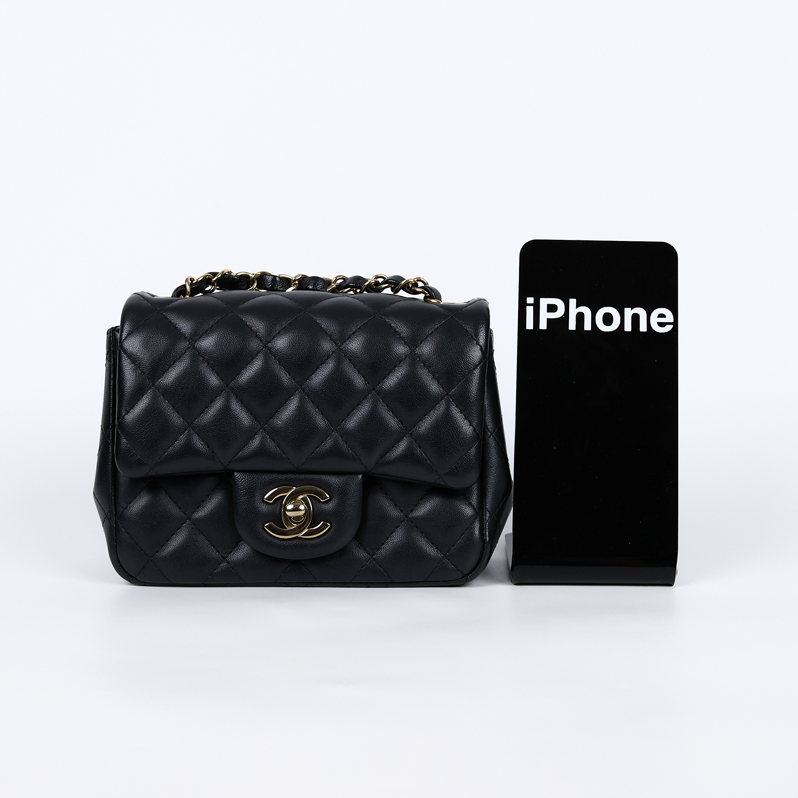 香奈兒 CHANEL CF 方形 迷你 口蓋包 A35200 晶片款 黑金COCO17 原廠盒子/防塵袋