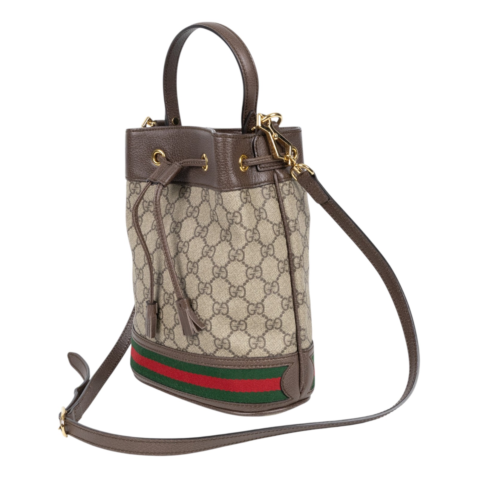古馳 GUCCI Ophidia GG 小型 肩背 水桶袋 550621 96I3B 棕GG紋Ophidia水桶包 原廠盒子/防塵袋/背帶/購買證明