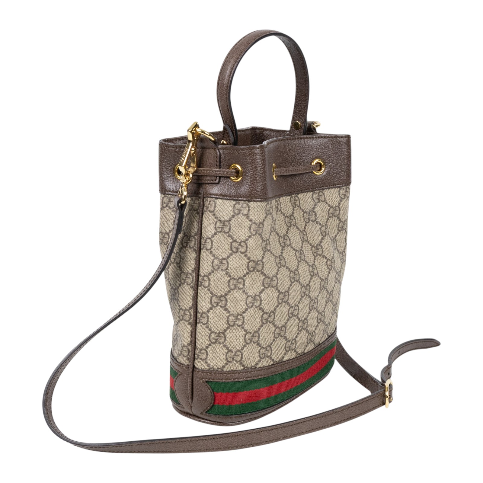 古馳 GUCCI Ophidia GG 小型 肩背 水桶袋 550621 96I3B 棕GG紋Ophidia水桶包 原廠盒子/防塵袋/背帶/購買證明