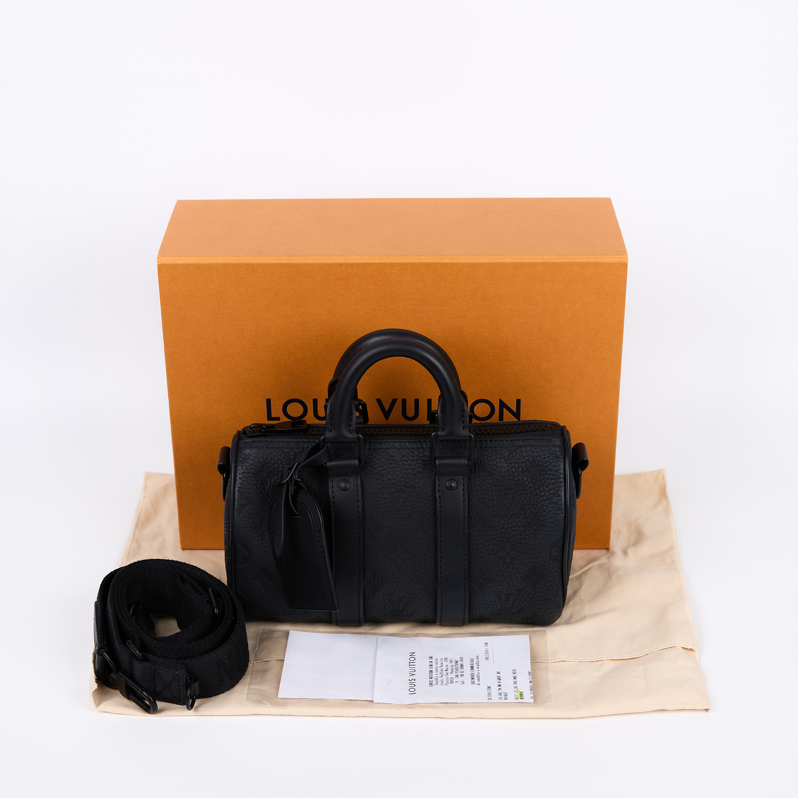 路易威登 LOUIS VUITTON Keepall Bandoulière 25 經典壓紋牛皮 手提 肩背 波士頓包 M20900  原廠盒子/防塵袋/背帶/購買證明影本