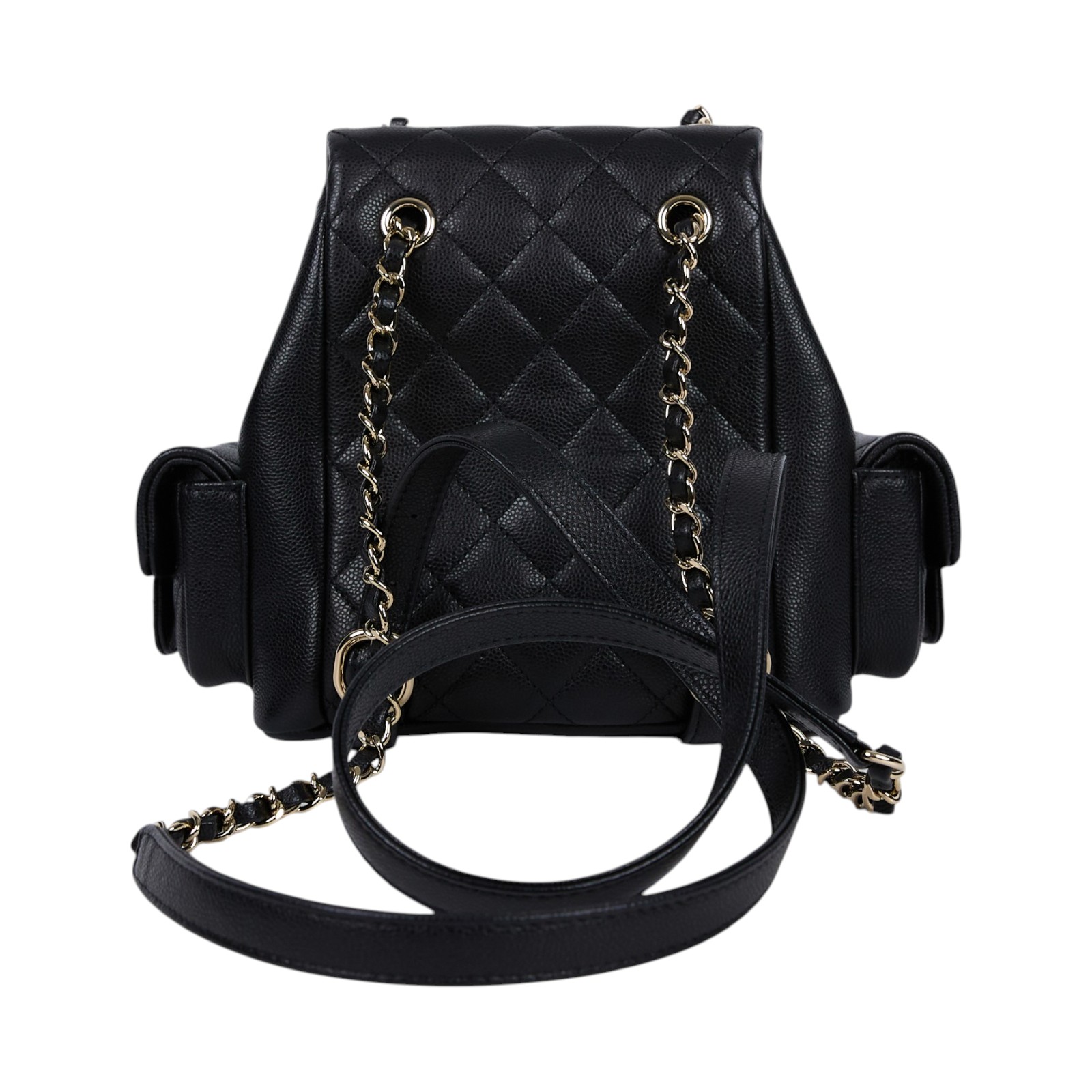 香奈兒 CHANEL 小型 後背包 AS4399 黑銀荔枝牛DUMA後背包 原廠盒子/防塵袋